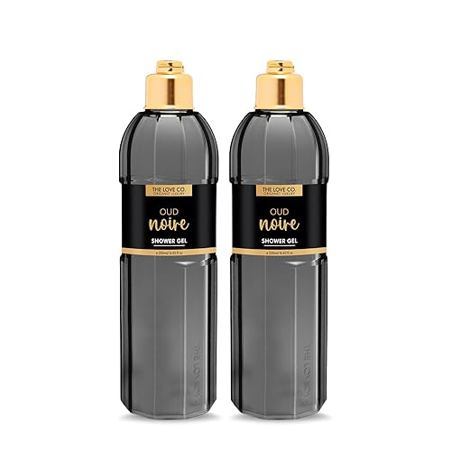 THE LOVE CO. Luxury Oud Noir Shower Gel & Body Wash for Women & Men - Paraben-Free, Hydrating & Gentle Cleansing Bath Soap (2 Pack) - Perfect for Daily Shower, Spa Day & Gift Giving