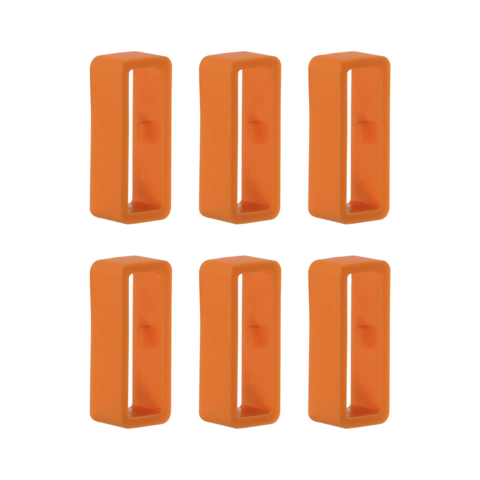 HARFINGTON 6-Pack 18mm Watch Strap Loop Fastener Rings - Orange Red | Secure Watch Band Holder for Sports, Fitness & Everyday Wear