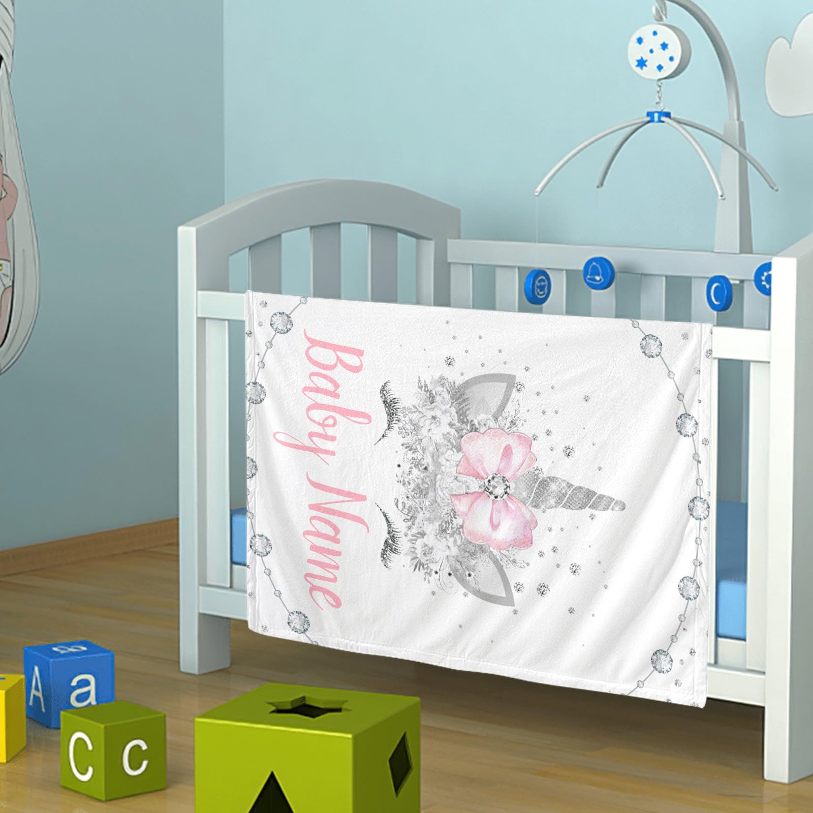 Personalized Baby Blanket with Name - Custom Elephant Blanket for Boys & Girls | Super Soft Newborn Blanket, Nursery Decor, Neutral Baby Shower Gift | Perfect for Cuddling, Swaddling & Nursery Decorations