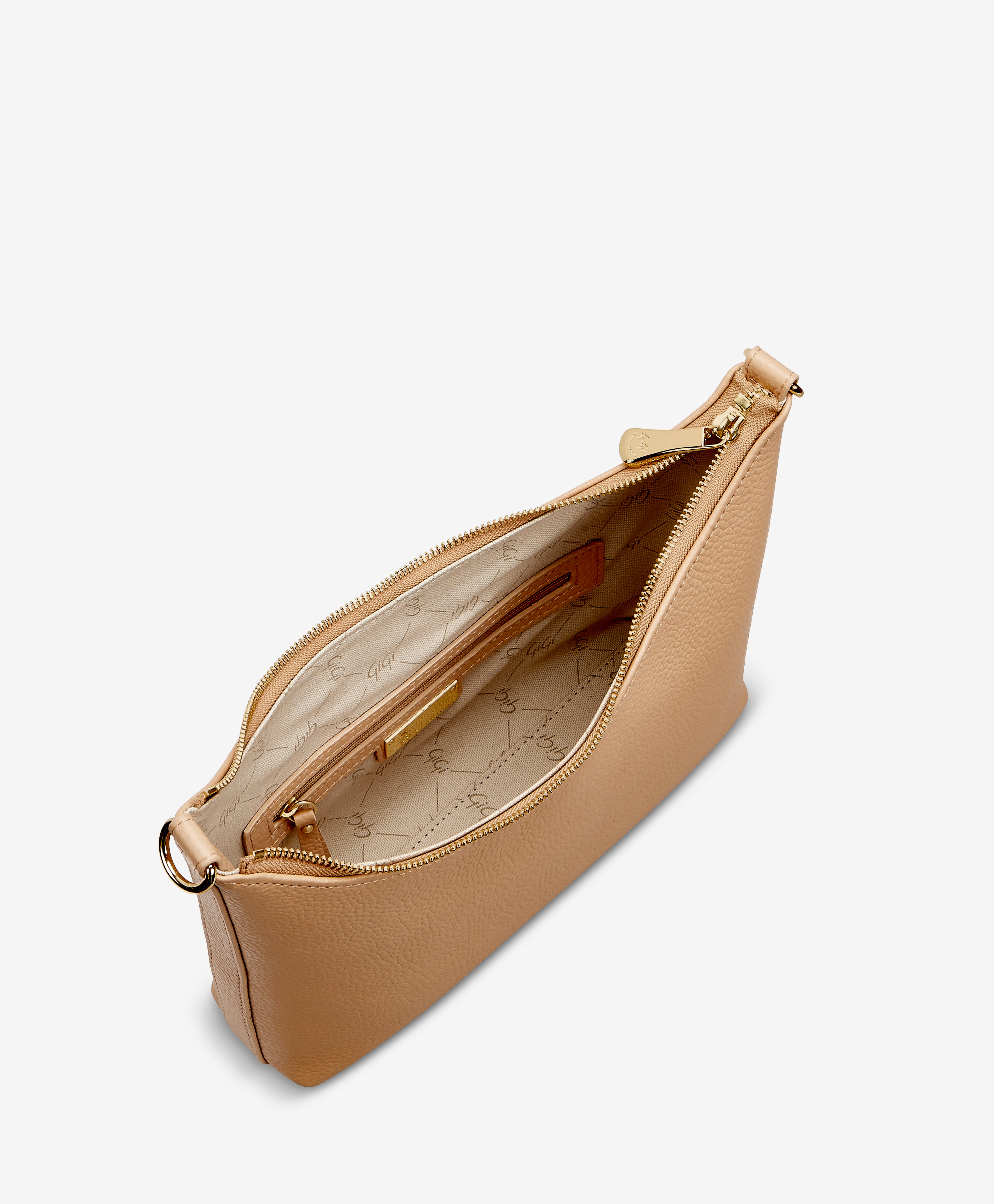 Jules Crossbody Bag in Cappuccino - Premium Pebble Grain Leather Handbag for Women - Perfect for Work, Travel, and Everyday Use