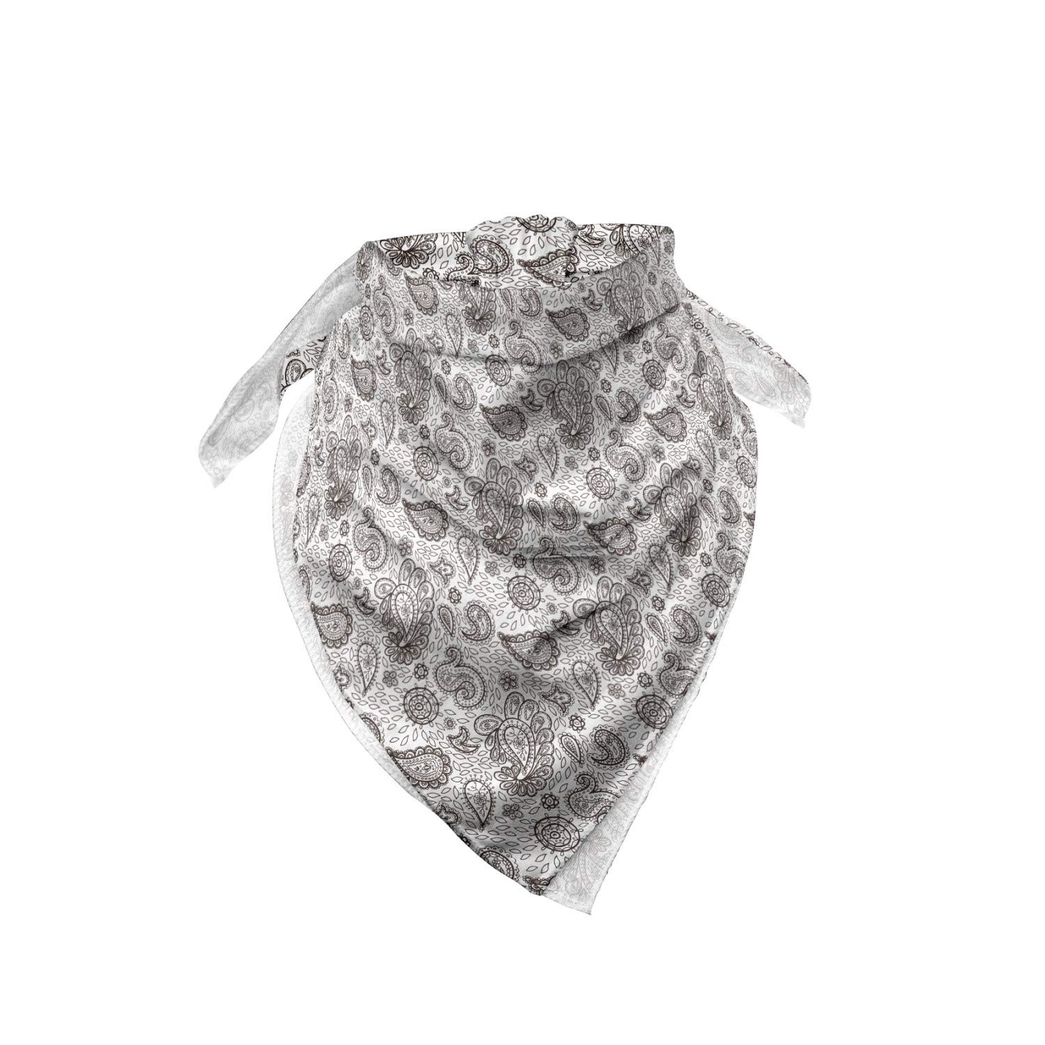 Ambesonne Brown Paisley Bandana Scarf - Tribal Flower Damask Print Unisex Head Wrap & Neck Tie for Men Women - Perfect for Outdoor Activities, Music Festivals, and Fashion Accessories