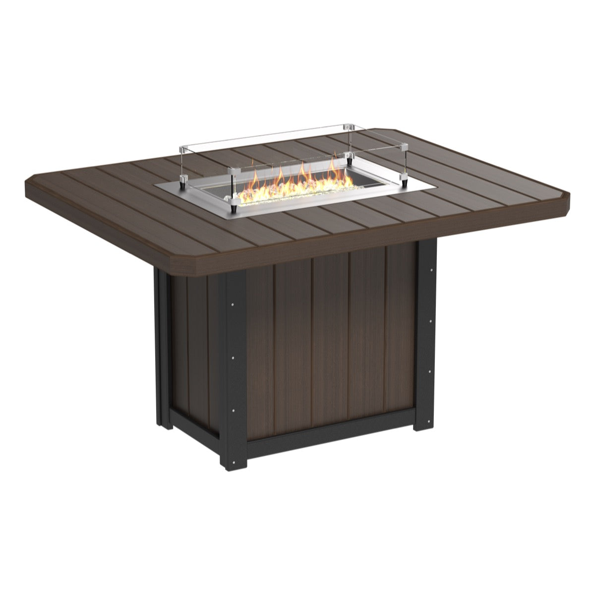 LuxCraft Lumin 62 Inch Outdoor Rectangular Fire Table - Patio, Deck & Backyard Fire Pit for Cozy Gatherings