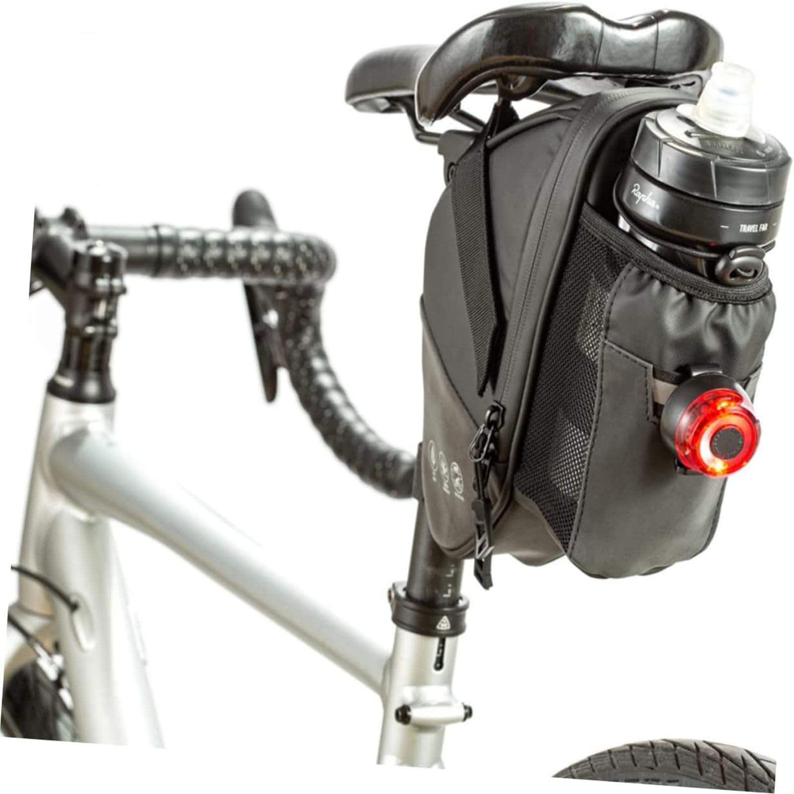 **Waterproof Bike Saddle Bag with Water Bottle Pouch - 1.5L Under Seat Storage for Mountain & Road Bicycles - Ideal for Commuting, Cycling & Outdoor Adventures**