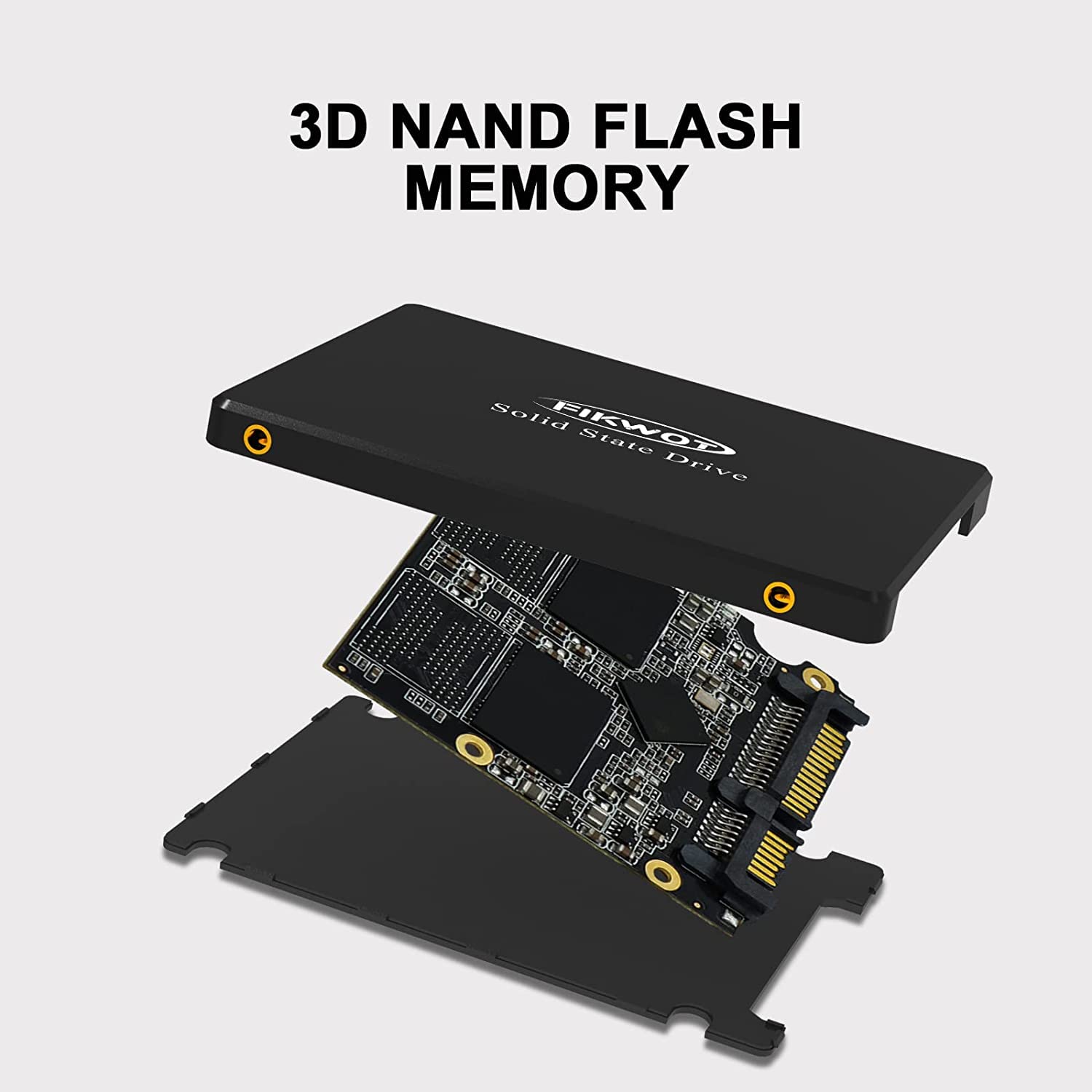 Fikwot FS810 2.5 Inch Internal SSD - SATA III 6Gb/s, 3D NAND TLC, Up to 550MB/s Read Speed, Compatible with Laptop & Desktop PC (250GB) - Perfect for Gaming, Office Work & Fast Boot Times