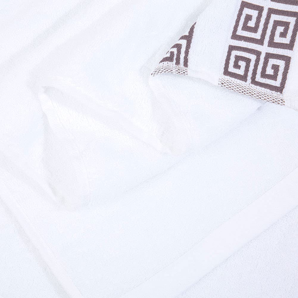 Premium 100% Cotton Highly Absorbent Embroidered Bath Towel Set - 3 Piece Luxury Hotel & Spa Quality Towels (1 Bath Towel + 2 Hand Towels) - Extra Thick & Soft for Beach, Pool, Gym & Home Use
