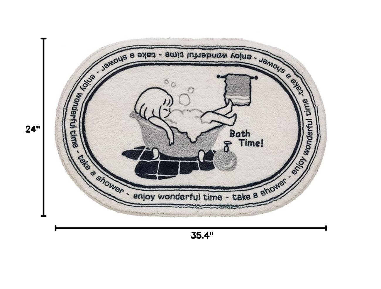 Soft Cozy Cartoon Non-Slip Bath Rug - Super Absorbent Bathroom Mat for Kids & Adults - 24
