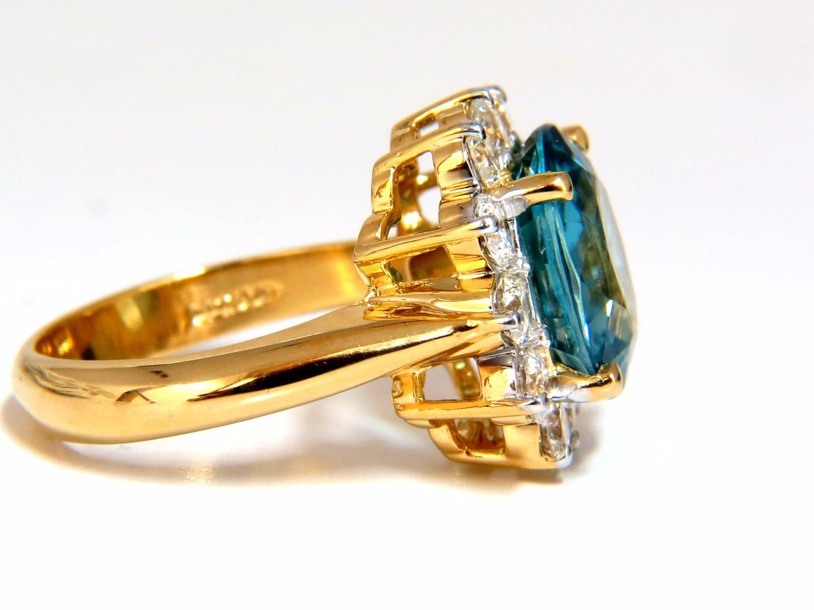 10.05ct Natural Blue Zircon Diamond Ring in 14kt Gold - Freedom Indigo Collection | Perfect for Engagement, Anniversary & Special Occasions