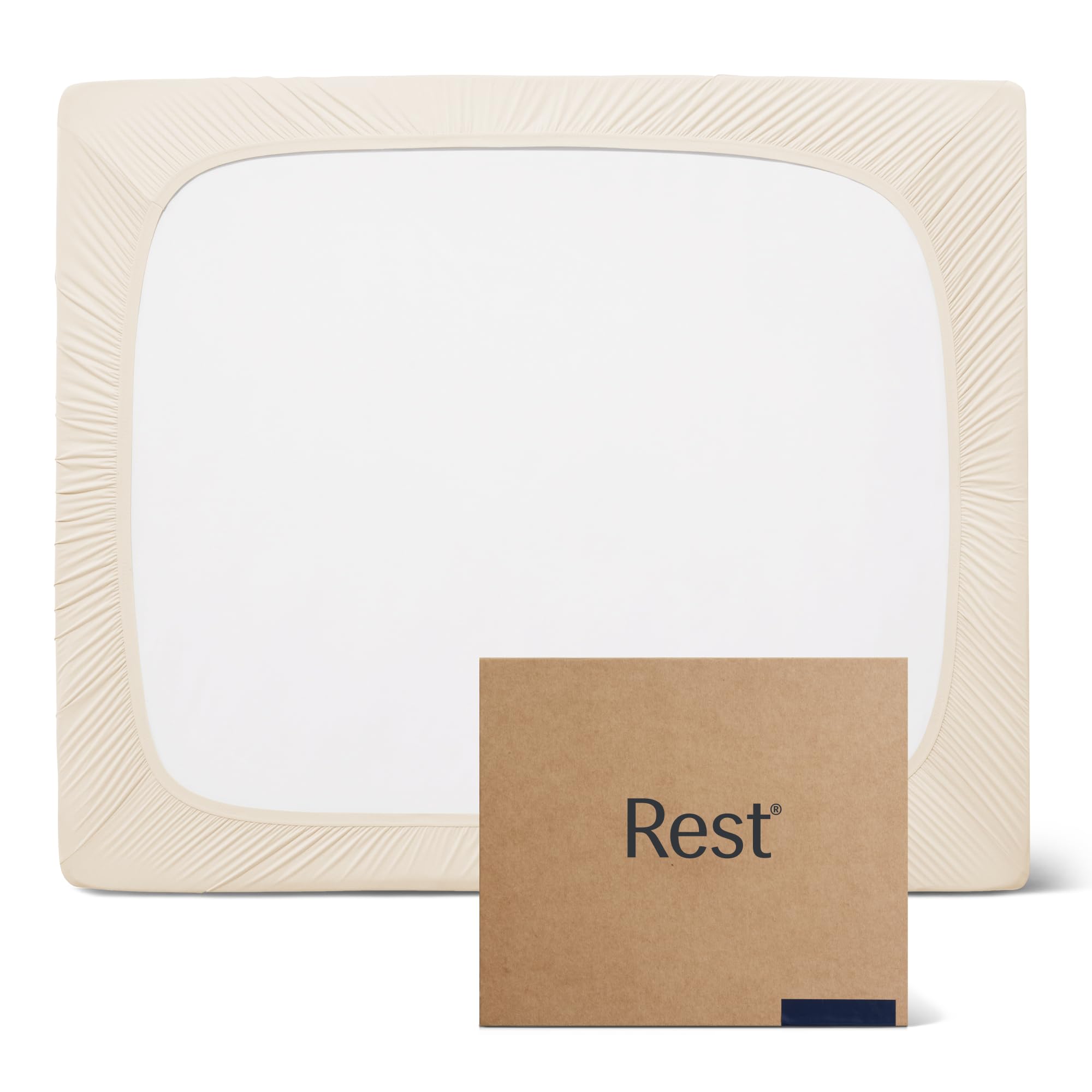 REST® Evercool®+ Fitted Sheet - Queen Size Cooling Bed Sheets, Snow Ivory, 15-18