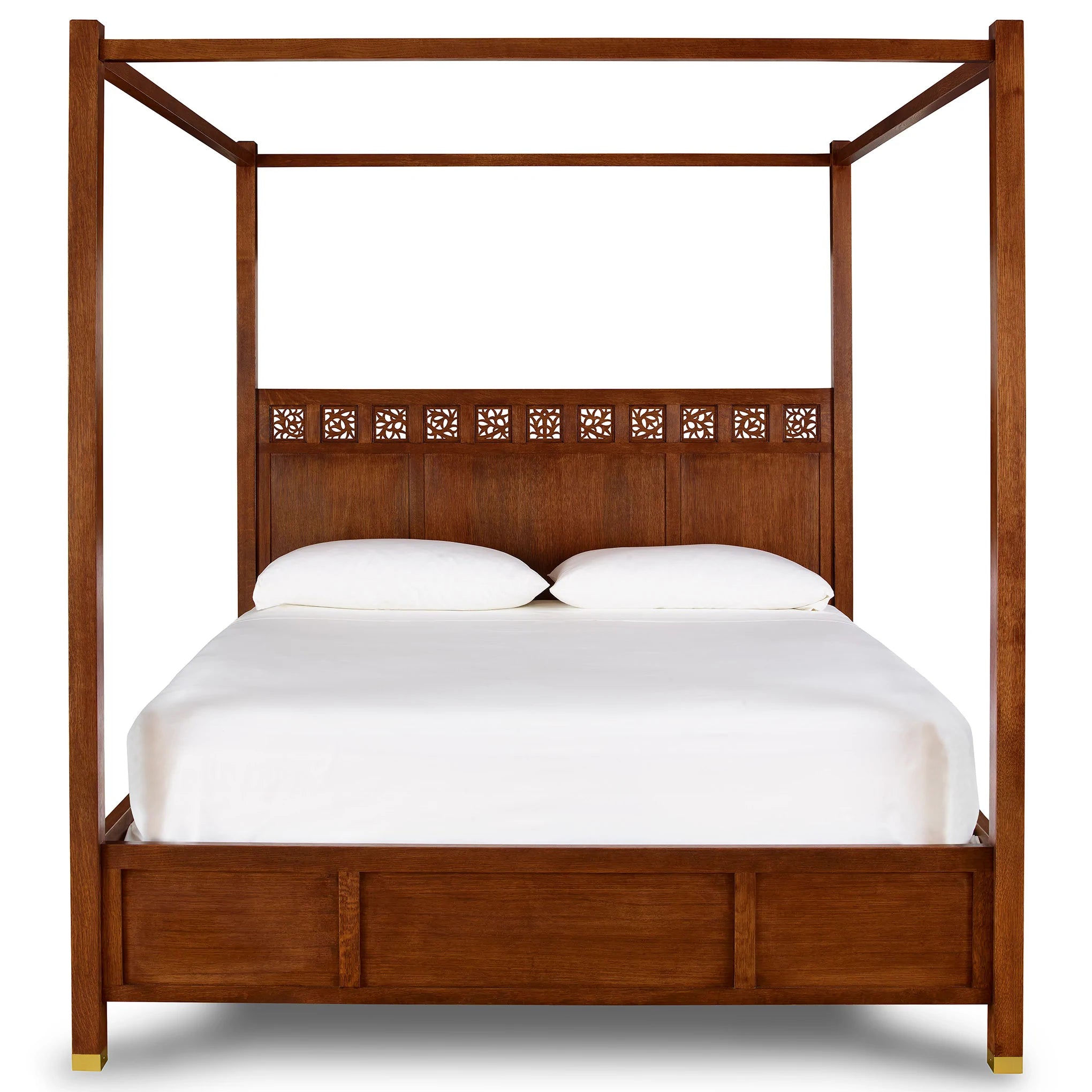 Surrey Hills Four Poster Bed - Queen Size Canopy Bed Frame with Wooden Posts - Perfect for Master Bedroom, Guest Room & Luxurious Home Decor