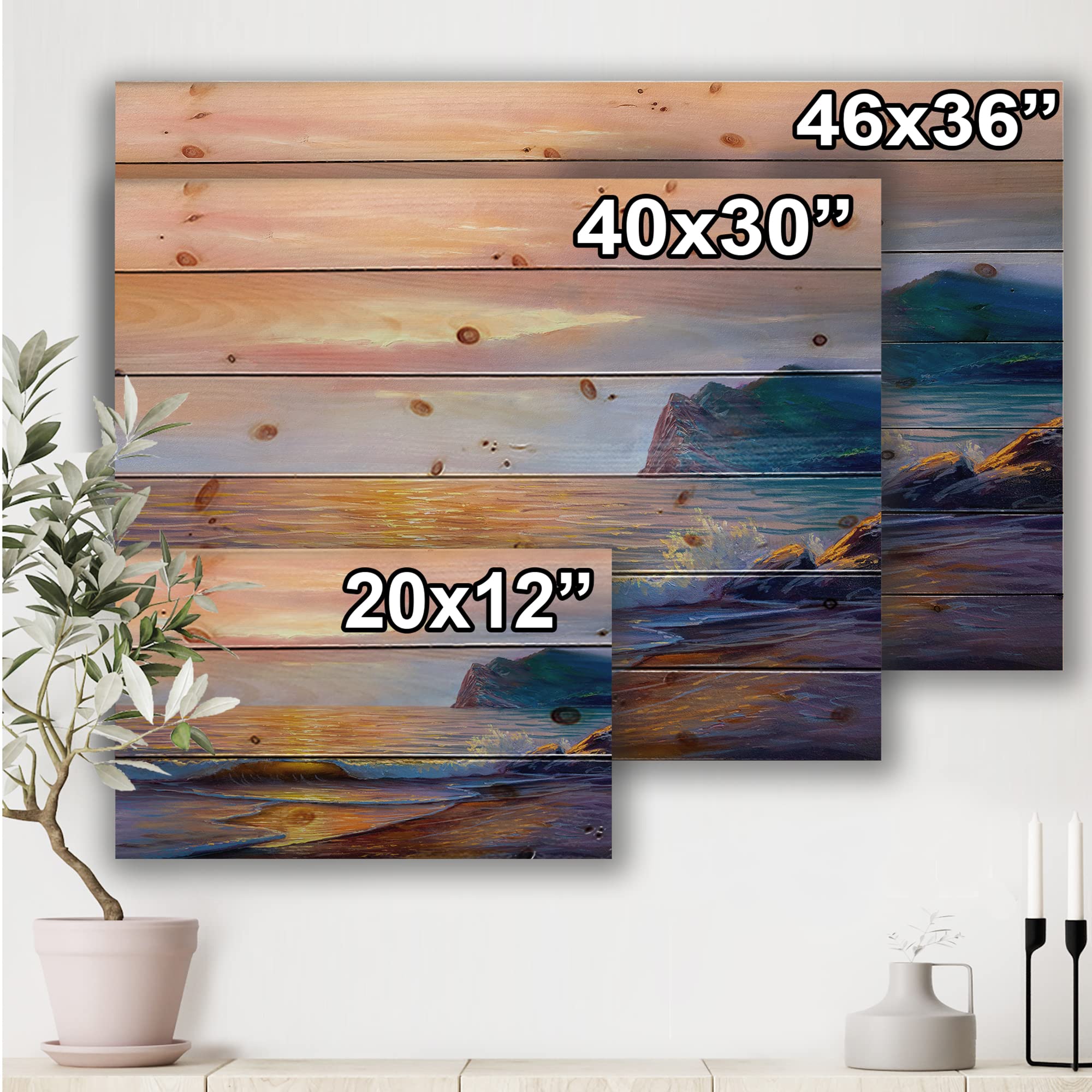 Coastal Wood Wall Art - Blue Nautical Decor for Beach House & Living Room
