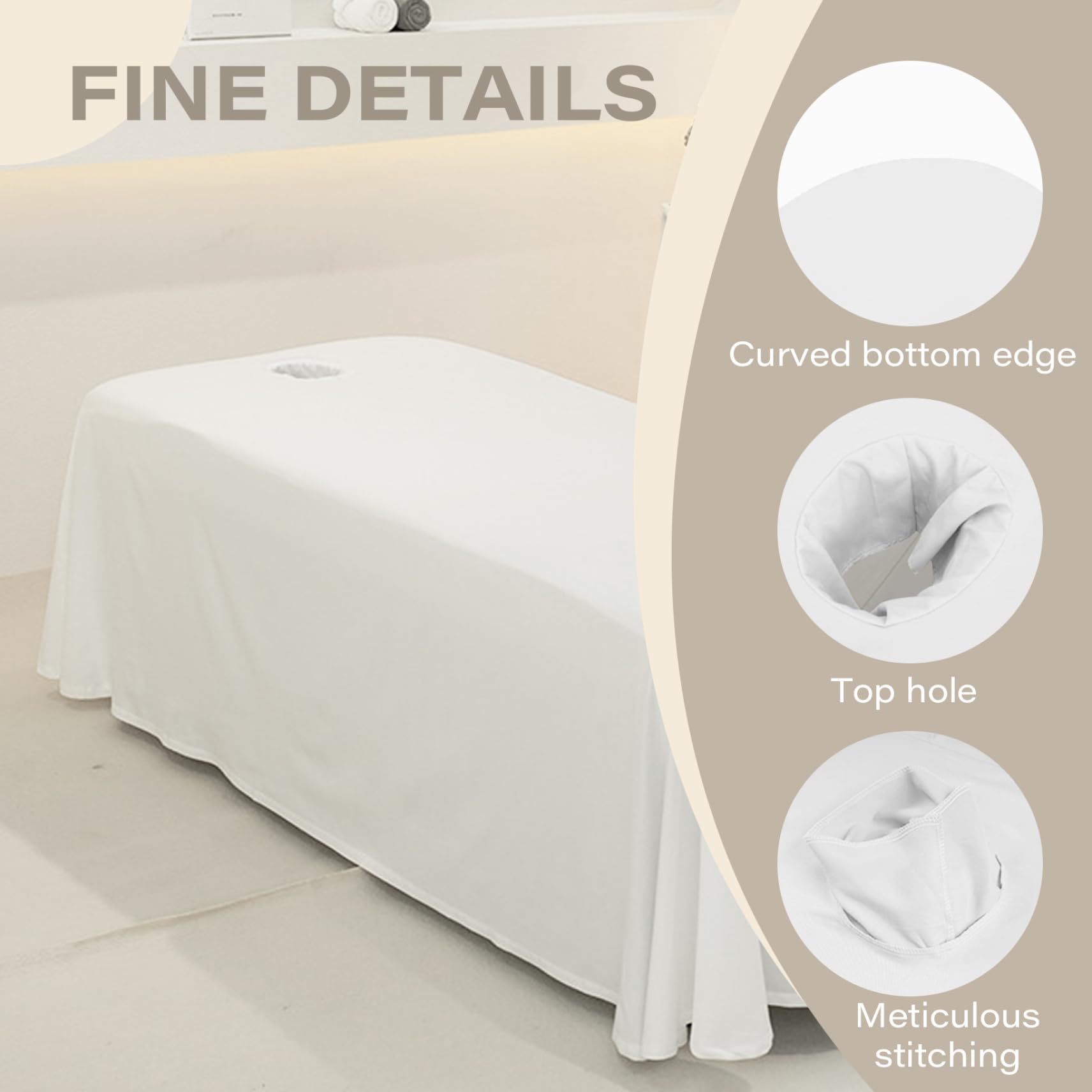 Breathable Massage Bed Sheet with Face Hole - Washable & Reusable Spa Table Skirt for Salon, Facial, and Beauty Treatments | Perfect for Massage Therapy, Skin Care, and Relaxation Sessions