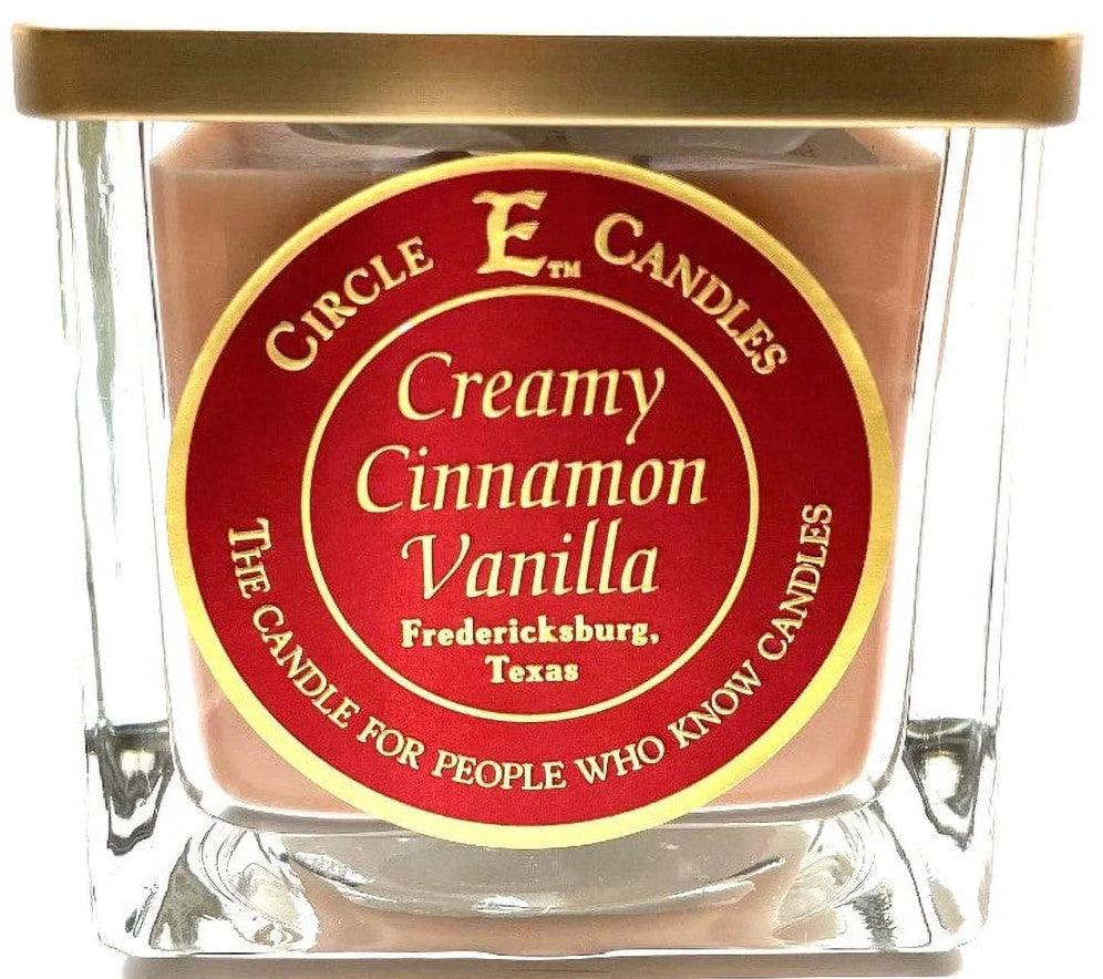 Circle E 22oz Creamy Cinnamon Vanilla Scented Candle - Long Lasting Aromatherapy for Home, Relaxation & Romantic Ambiance