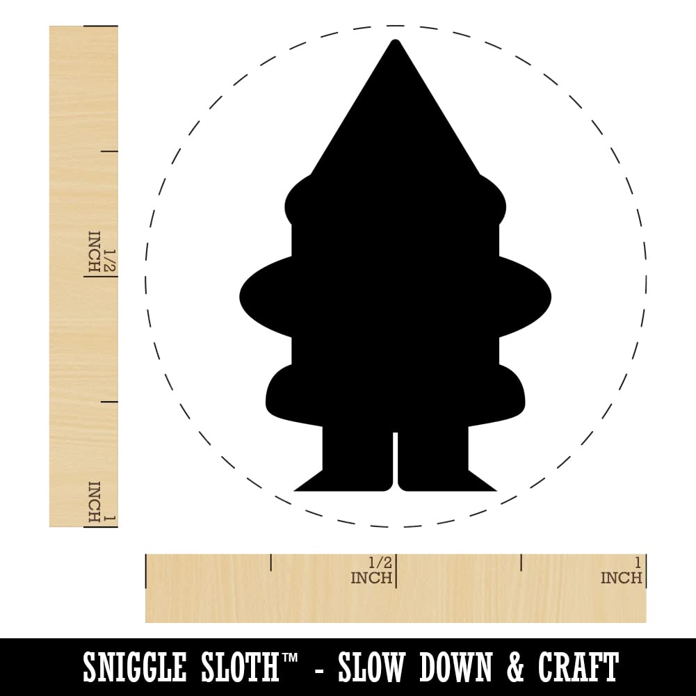 Gnome Solid Self-Inking Rubber Stamp - 1 Inch Medium Stamp with Black Ink for Crafting, Scrapbooking, Planner Decoration & DIY Projects - Perfect for Journals, Cards, and Home Decor
