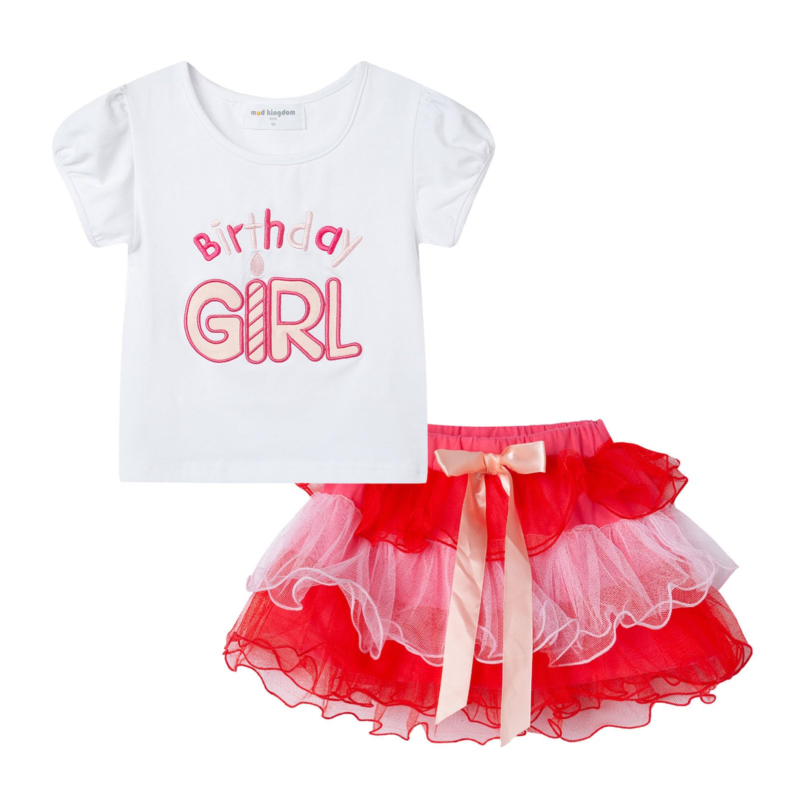 Adorable Mud Kingdom Little Girl Birthday Outfit Set - Princess Tutu Skirt & Top for Special Occasions | Perfect for Birthday Parties, Photo Shoots & Dress-Up Play