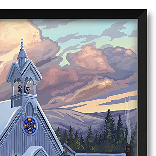 Paul A. Lanquist Framed Art Print - Virginia & New England Christmas Travel Artwork, 32x47 Inch Professionally Framed Wall Decor | Perfect for Holiday Home Decor, Living Room & Office Display