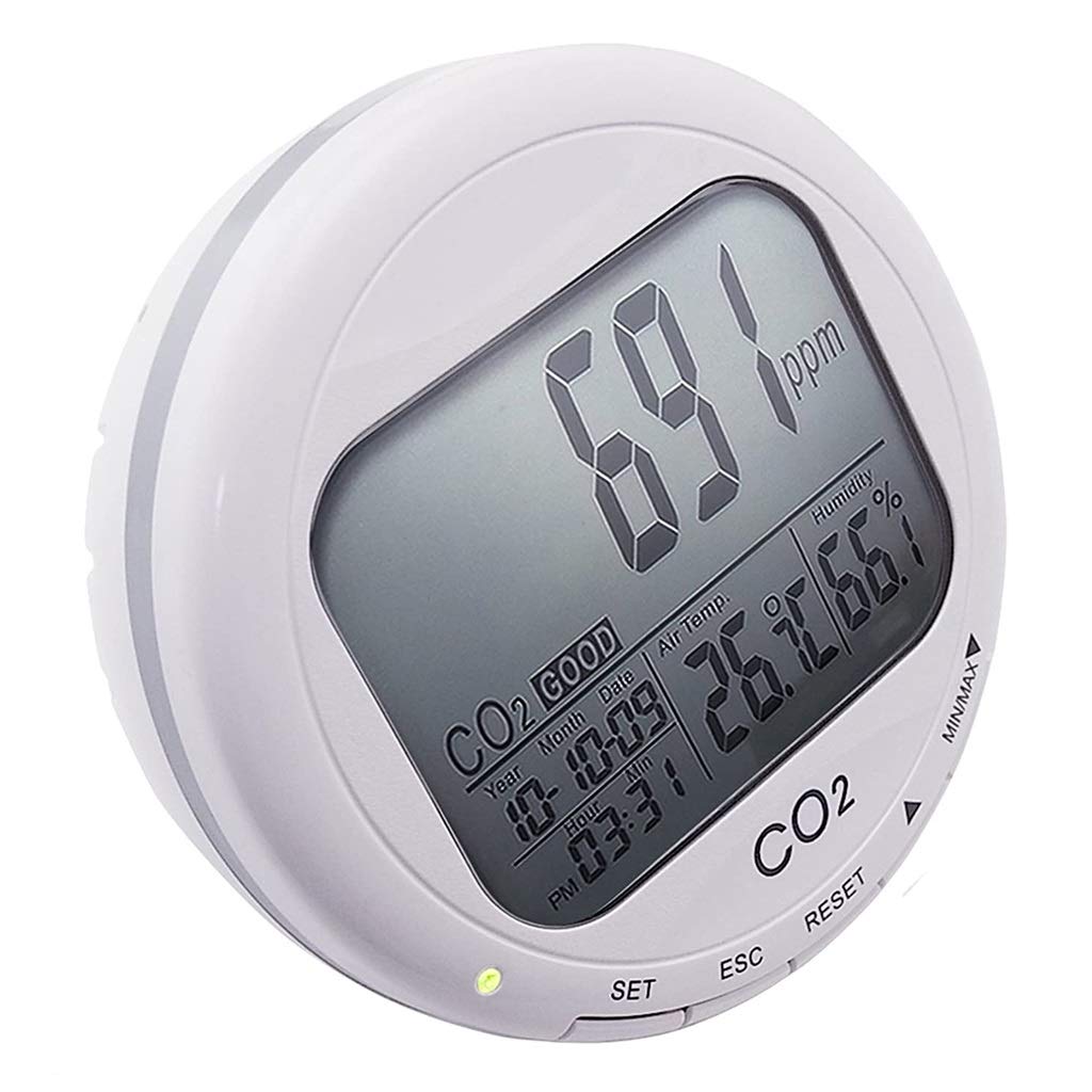 GLJ High-Precision 3-in-1 Desktop Air Quality Monitor - CO2, Temperature & Humidity Detector with Data Logger for Indoor Air Quality Tracking | Perfect for Home, Office and Classroom Environment Monitoring