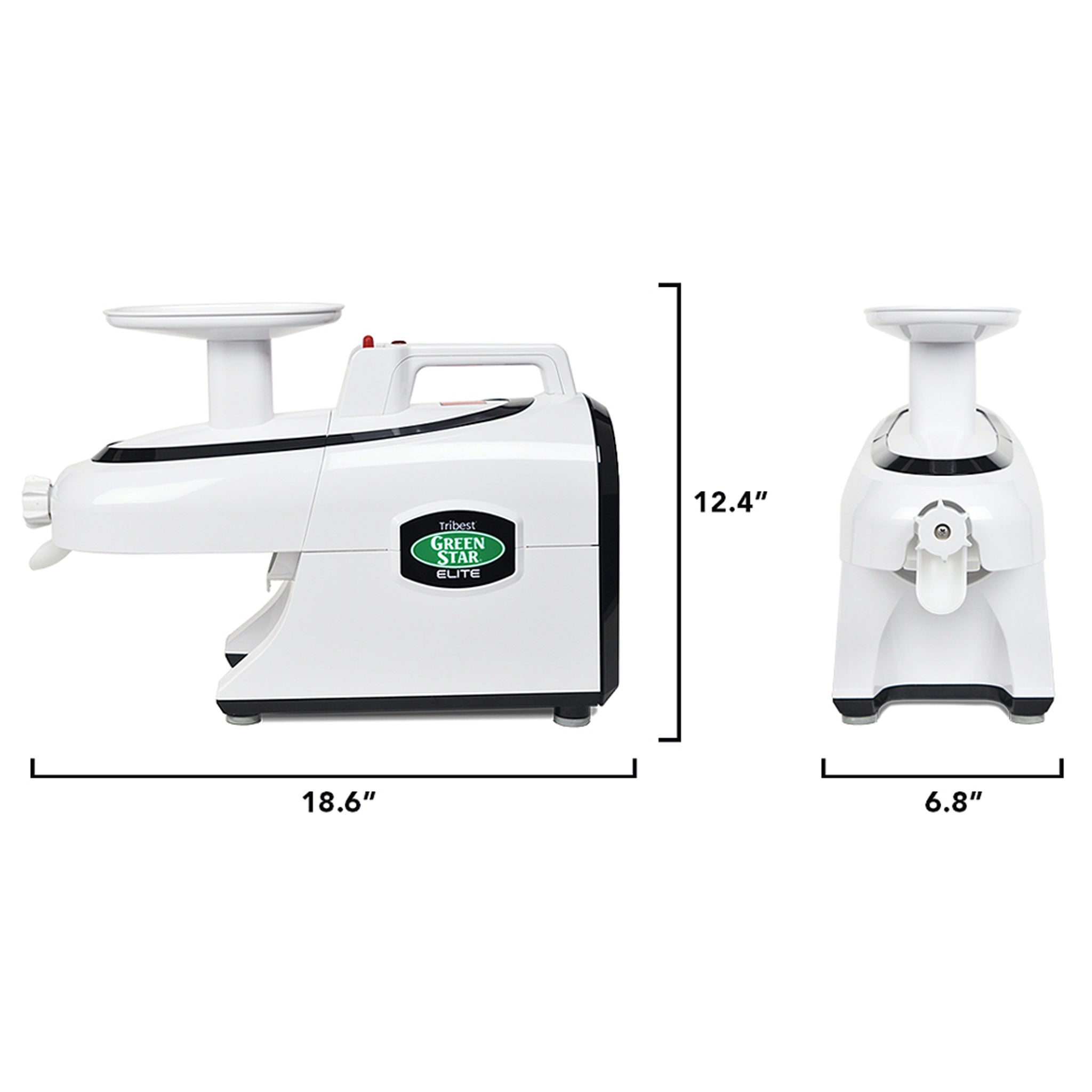 Greenstar® Elite Certified Refurbished Jumbo Twin Gear Slow Masticating Juicer - Cold Press Juice Extractor for Fruits, Vegetables & Leafy Greens - Perfect for Healthy Juicing at Home, Gym or Office