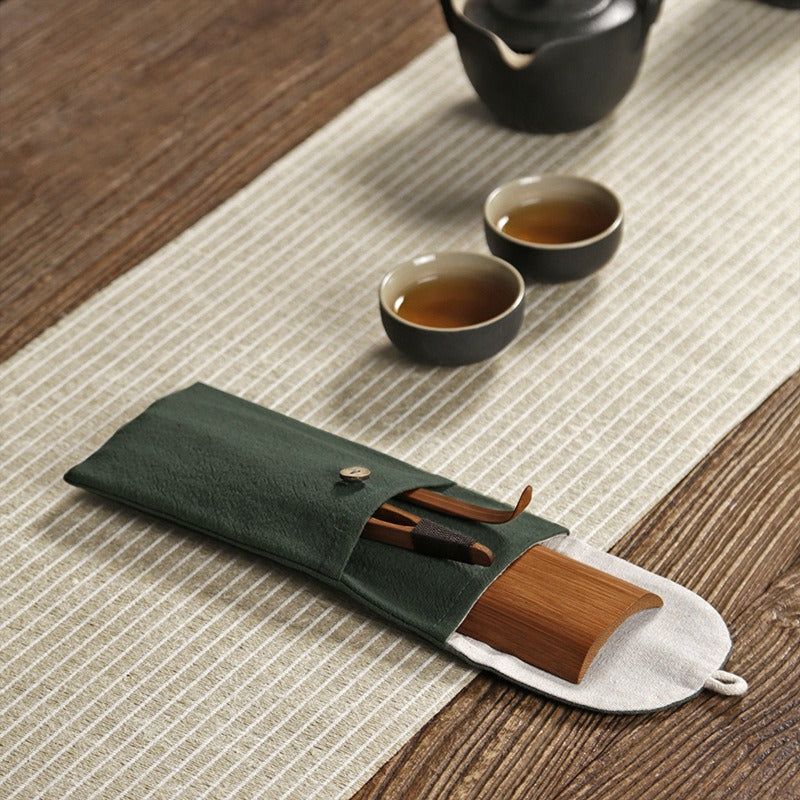 Premium Bamboo Tea Scoop with Storage Bag - Perfect for Loose Leaf Tea Brewing, Tea Ceremonies, and Home Tea Accessories