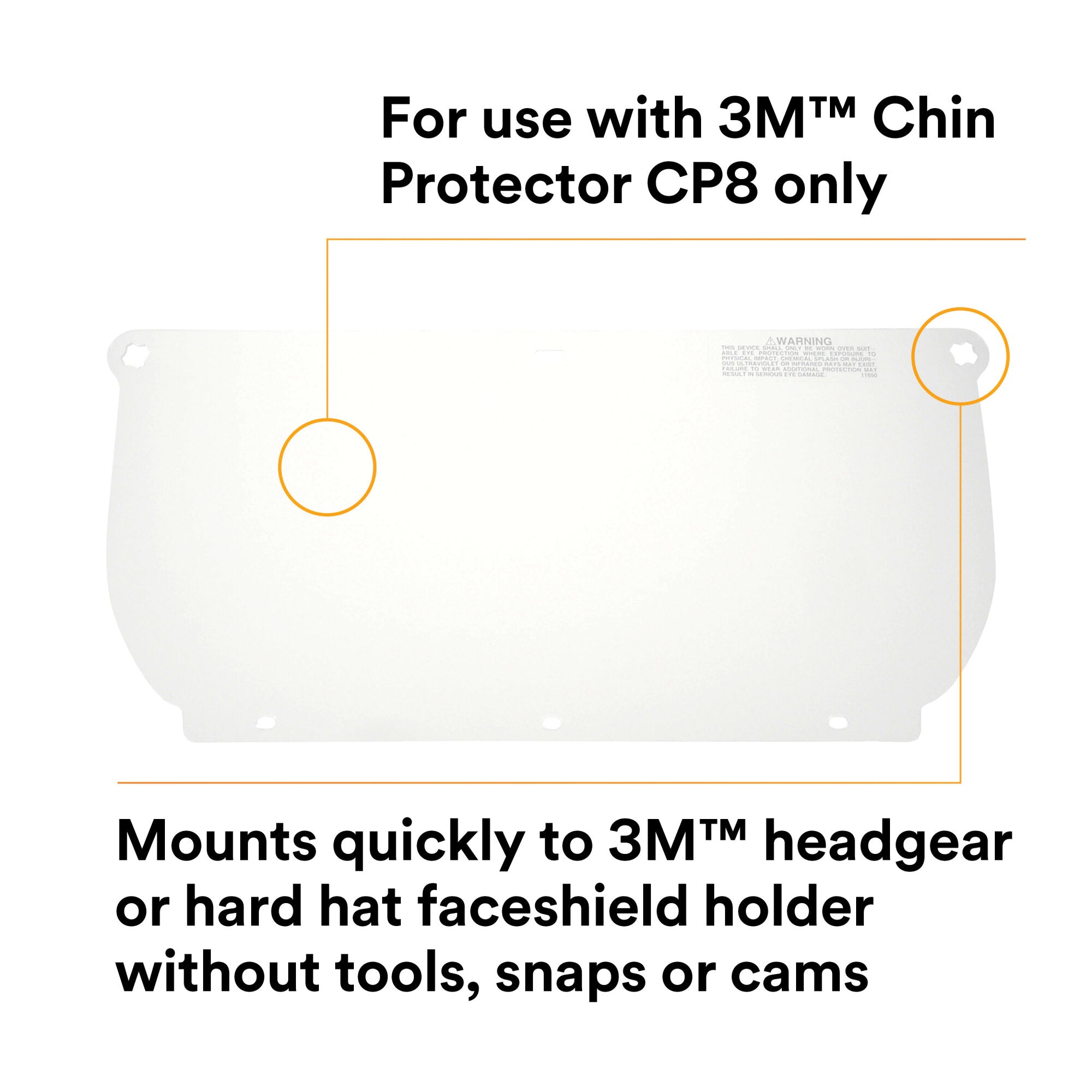 3M Clear Polycarbonate Faceshield WP98 (82543-00000) - Flat Stock Safety Shield for Construction, Woodworking & Industrial Use