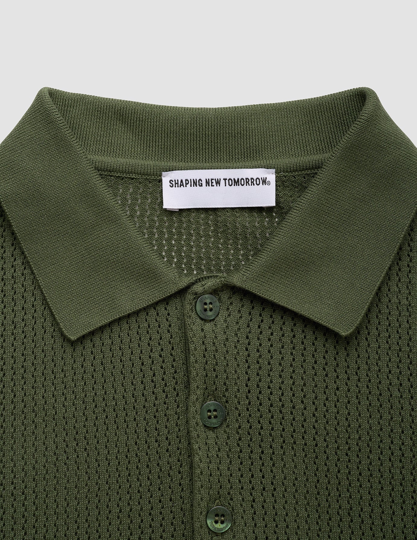 Textured Knitted Short Sleeve Polo Shirt for Men - Comfortable Urban Green Casual Top for Streetwear & Summer Outings