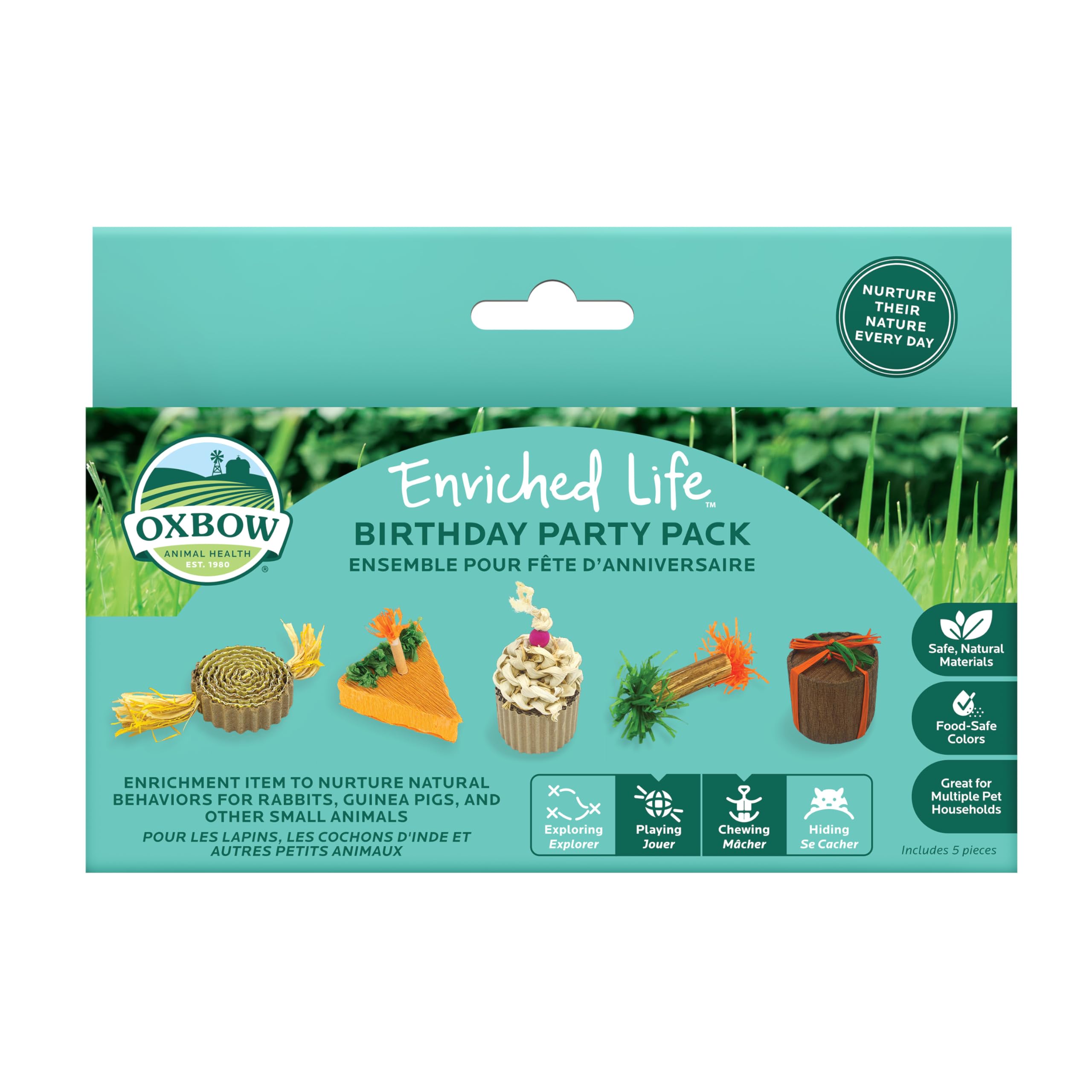 Oxbow Enriched Life Birthday Party Pack - Fun Rabbit Toys & Guinea Pig Toys for Small Pets - Bunny, Hamster, Chinchilla & Rat Cage Accessories - Perfect for Playtime, Enrichment & Special Occasions