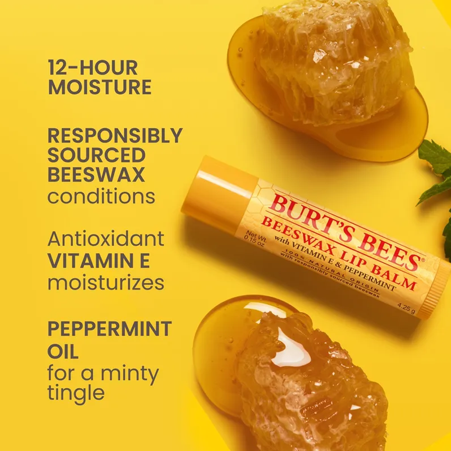 Organic Beeswax Lip Balm 0.15 oz - Natural Moisturizing & Healing for Dry, Chapped Lips - Perfect for Winter, Outdoor Activities & Daily Care