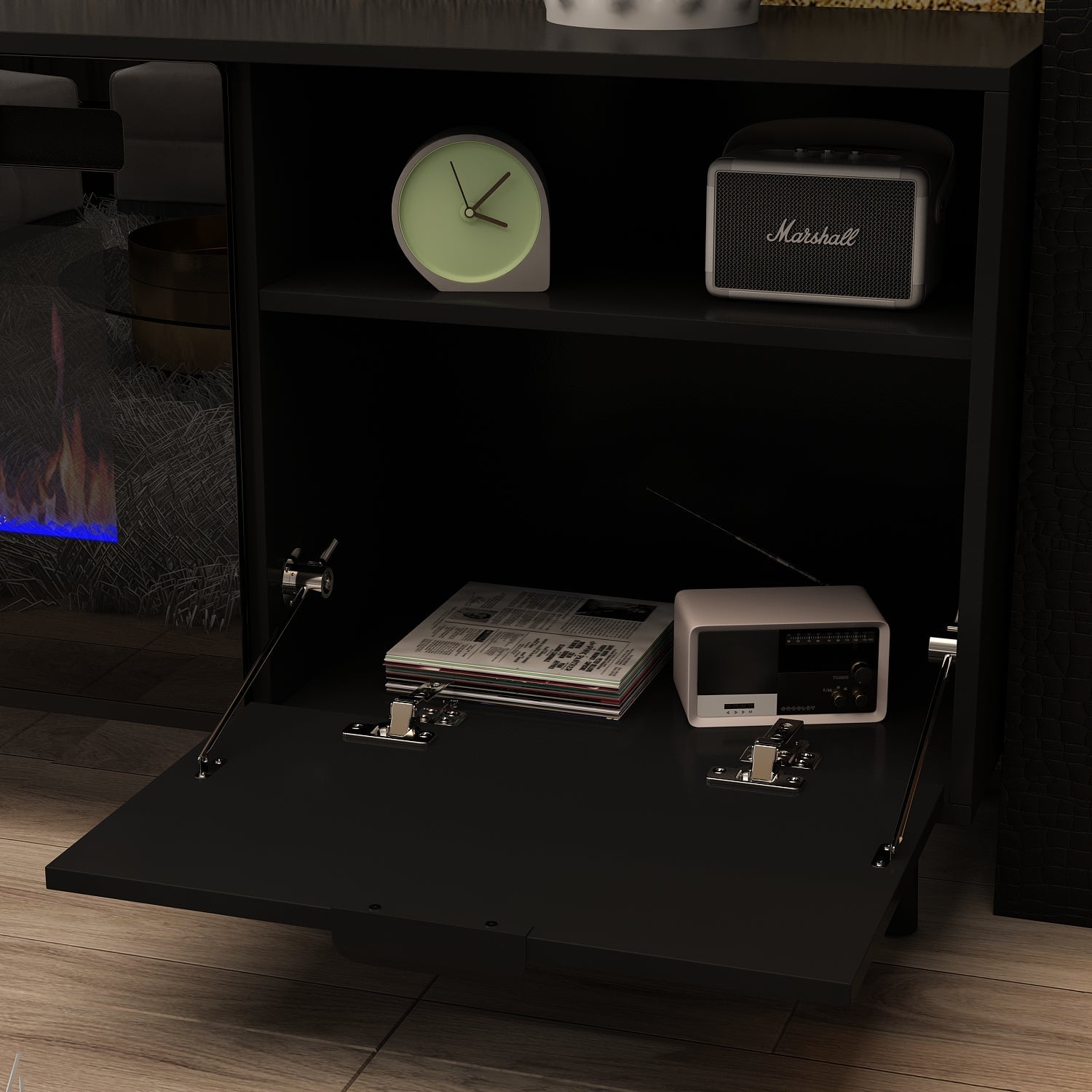 Modern TV Stand Media Console with Storage Cabinet - Sturdy Entertainment Center for Gaming & Living Room - Perfect for TVs up to 65