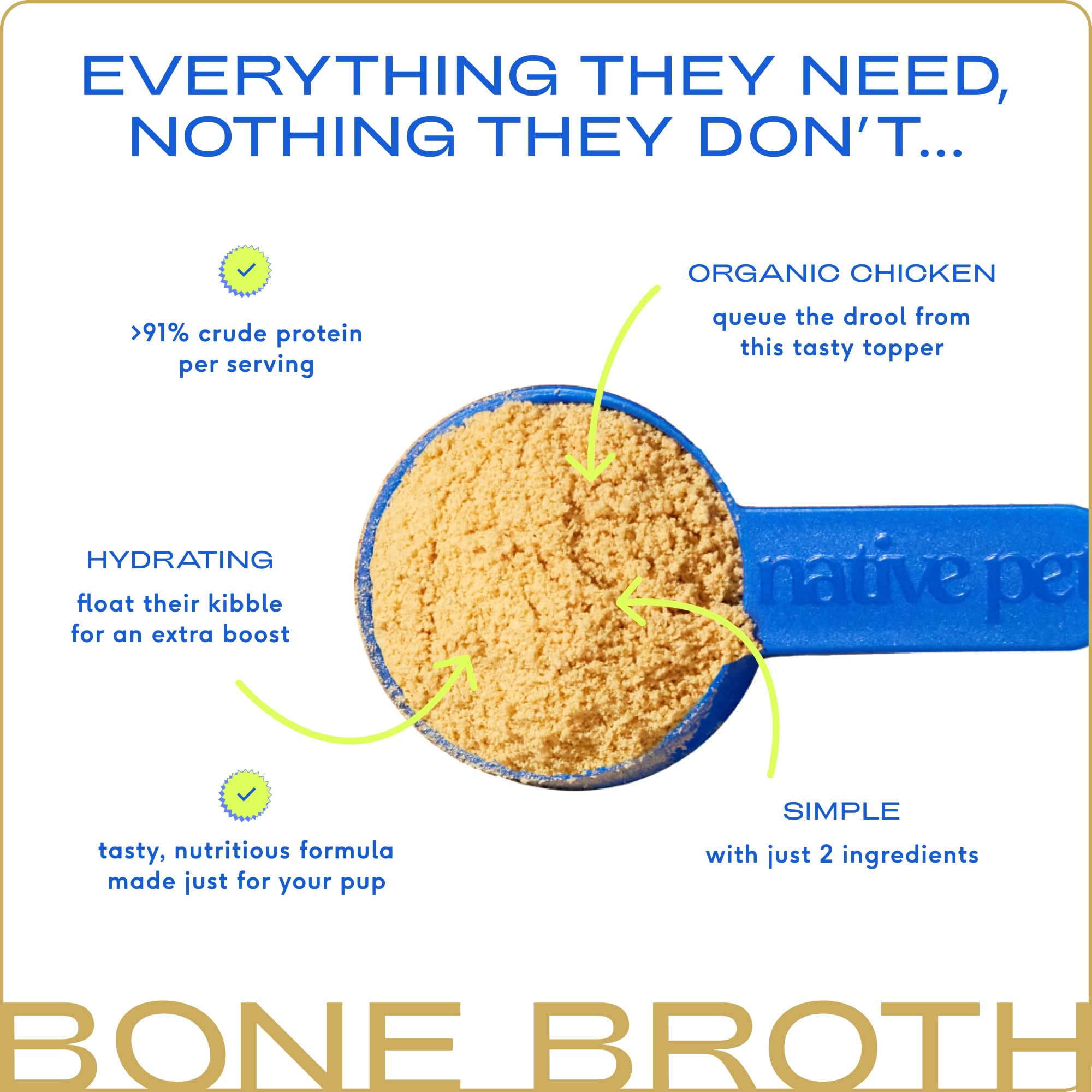Premium Chicken Bone Broth Powder for Dogs & Cats - 11.5 oz Protein-Rich Pet Food Topper with Collagen | Ideal for Picky Eaters, Digestive Health & Joint Support | Perfect for Mixing with Dry Food or as a Hydrating Meal Enhancer