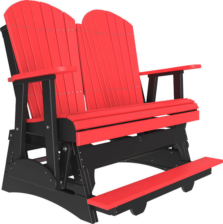 LuxCraft 4-Foot Adirondack Balcony Glider Chair - Outdoor Patio Furniture for Relaxing on Porch, Deck, Garden or Backyard