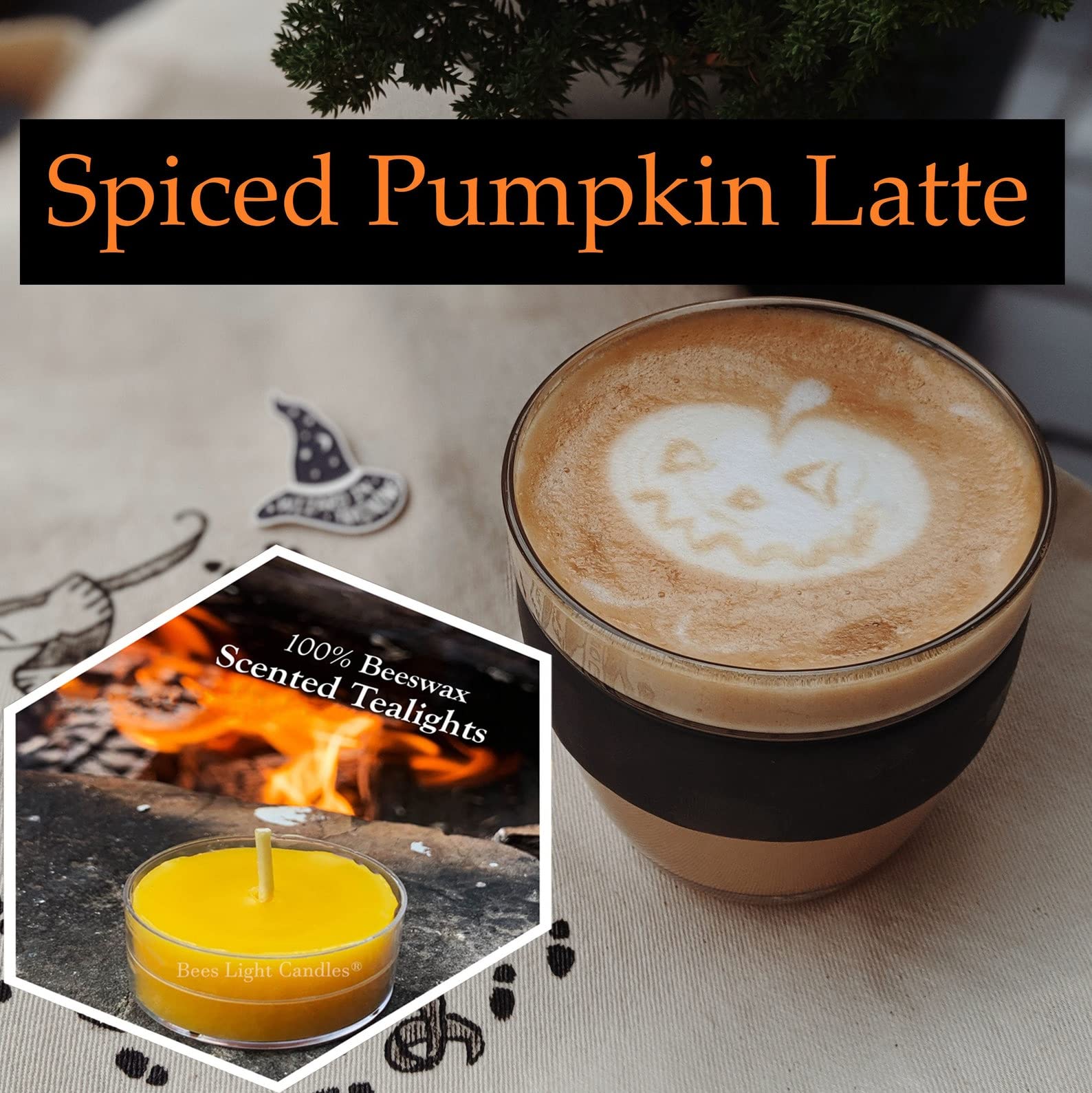 Spiced Pumpkin Latte Scented Beeswax Tealight Candles - 100% Natural Beeswax, Halloween & Fall Fragrance, Warming Ambiance (75-Pack Bulk) - Perfect for Autumn Decor, Cozy Evenings & Holiday Gatherings
