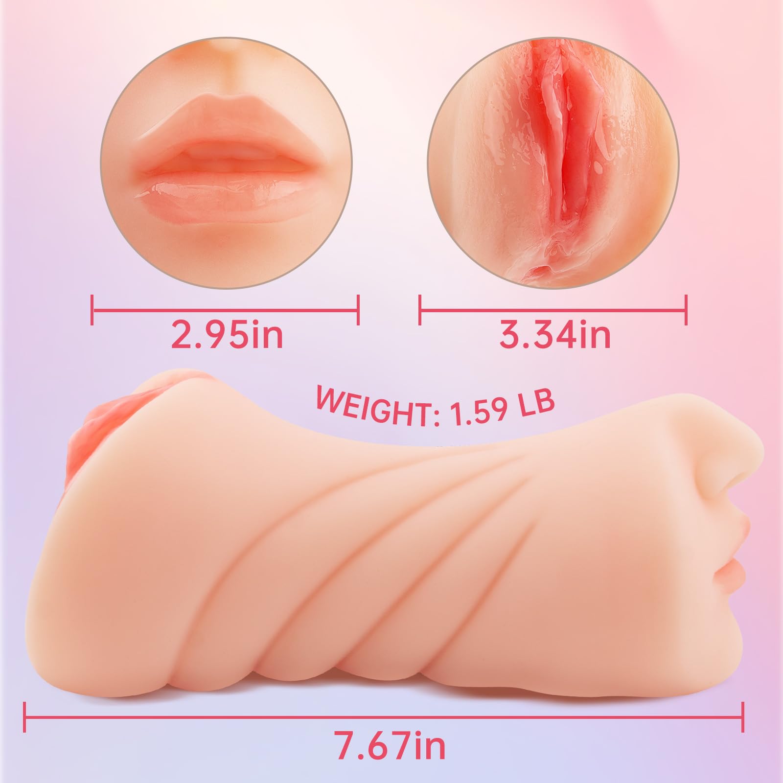3 in 1 Male Masturbator - Realistic Sex Doll with 3D Textured Interior, Strong Suction Vagina Oral Anal Stroker - Pocket Pussy & Blowjob Pleasure Adult Toy for Men - Perfect for Solo Play, Couples Fun & Discreet Pleasure
