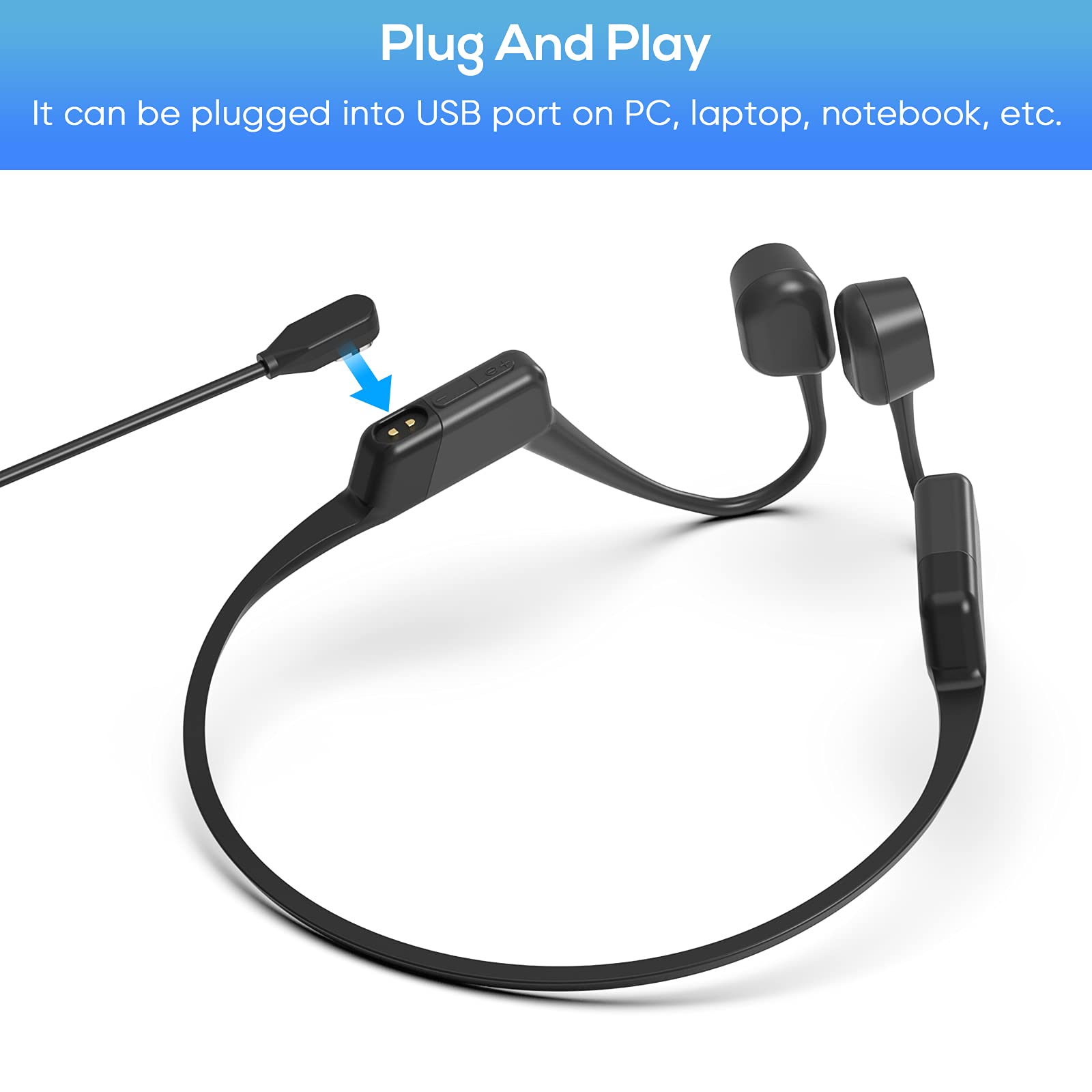 2-Pack Magnetic Charging Cable for Aftershokz Aeropex AS800/OpenComm ASC100SG & Shokz OpenRun Pro/Mini - USB Charger Cord Accessories for Bone Conduction Wireless Headphones | Perfect for Workouts, Running, Travel & Daily Use