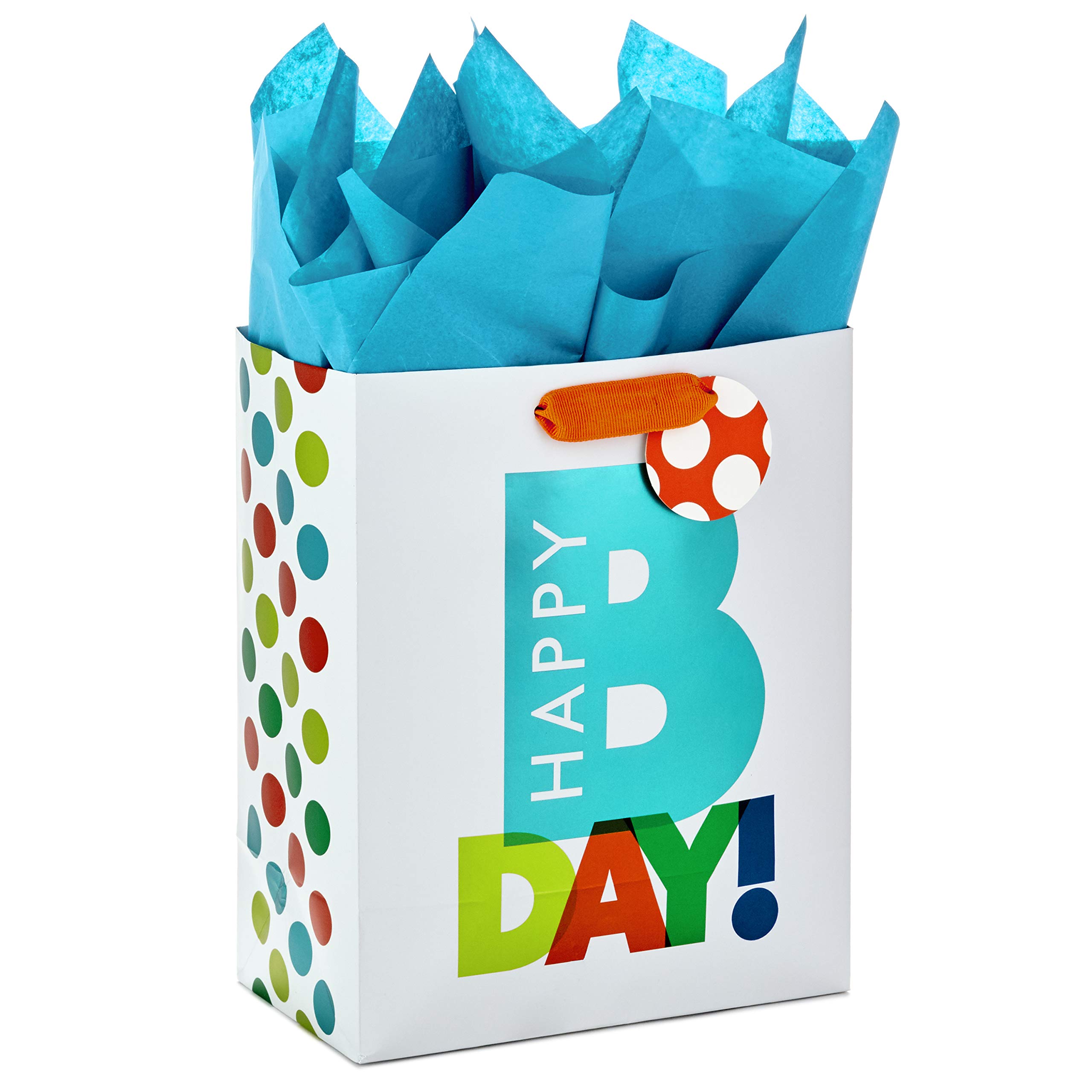 Hallmark 9-Inch Medium Birthday Gift Bags with Tissue Paper - Happy Birthday Party Favors, Celebration Decorations & Present Wrapping for Birthdays, Baby Showers, Anniversaries