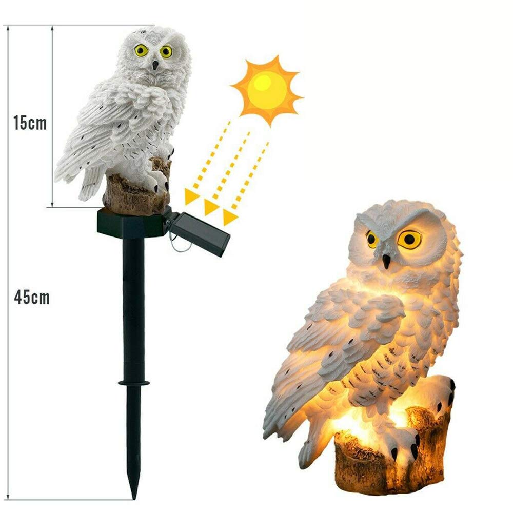 Solar Powered LED Owl Porch Light - Waterproof Outdoor Decorative Garden Stake Light for Walkway, Yard, Lawn & Landscape Lighting - Perfect for Halloween, Patio & Garden Decor