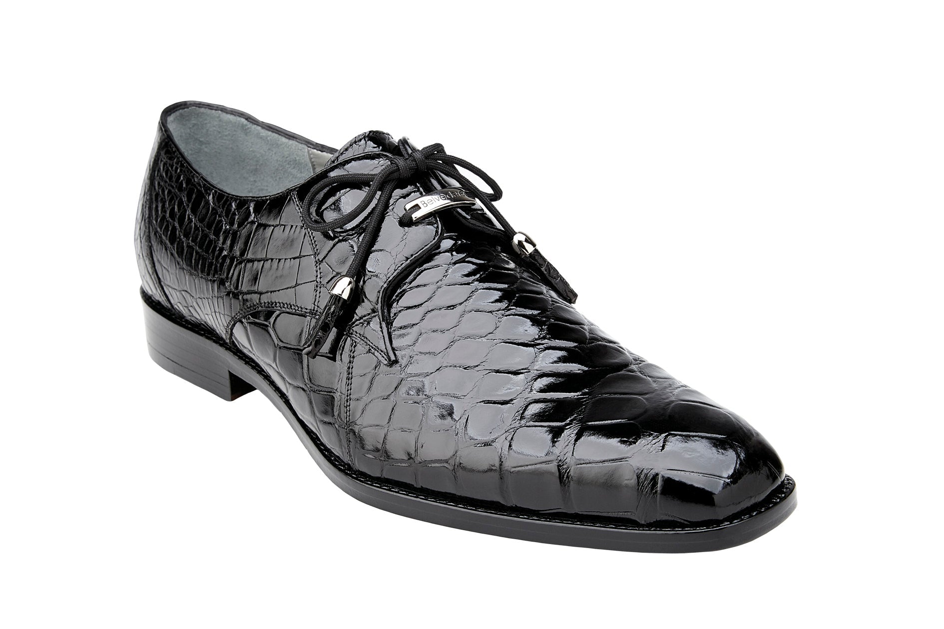 Belvedere Lago Genuine American Alligator Leather Dress Shoes for Men - Black (14010) | Premium Formal Business & Wedding Shoes for Professionals