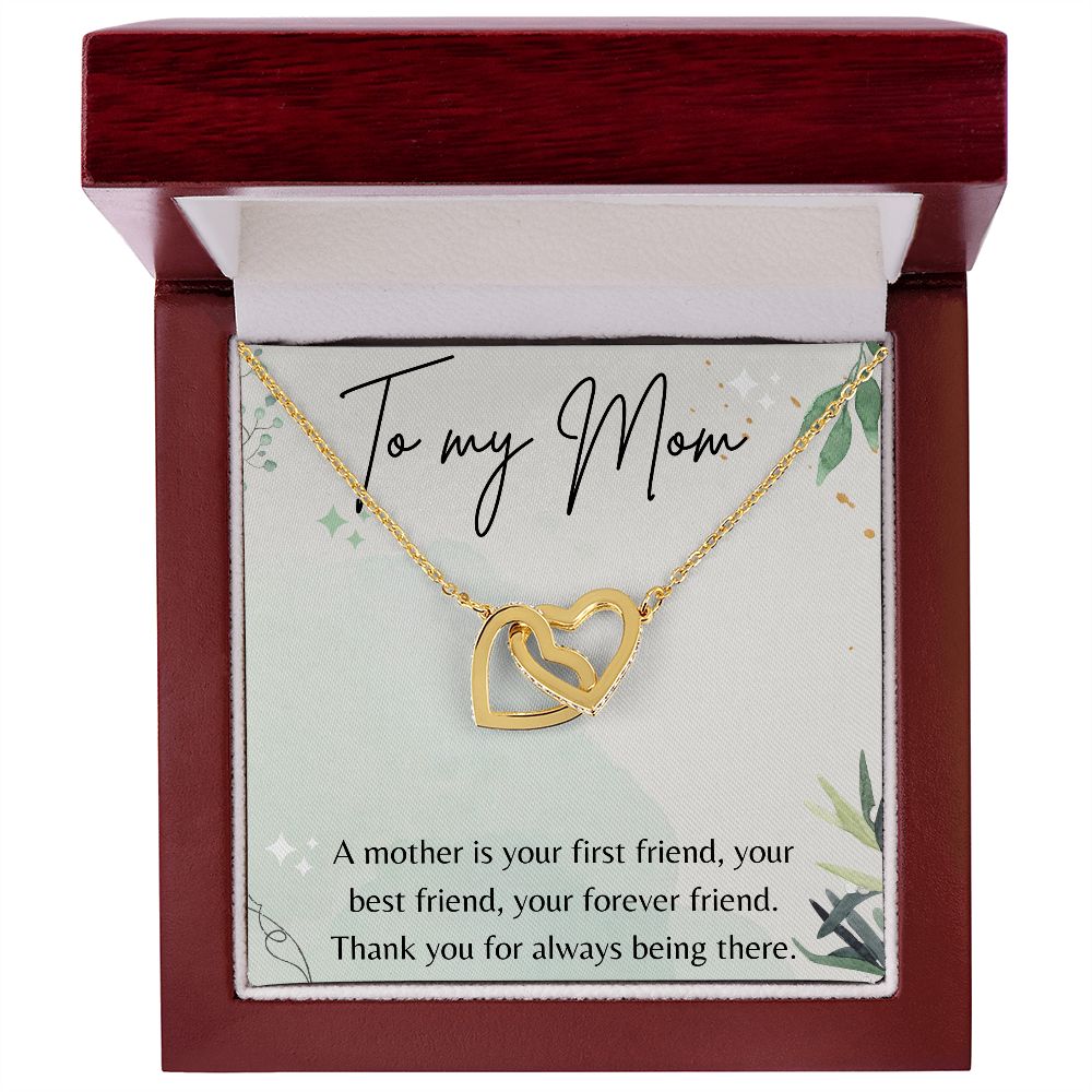 Interlocking Hearts Necklace for Mom - Elegant Christmas & Birthday Gift for Mother - Perfect for Anniversaries, Valentine's Day & Special Occasions