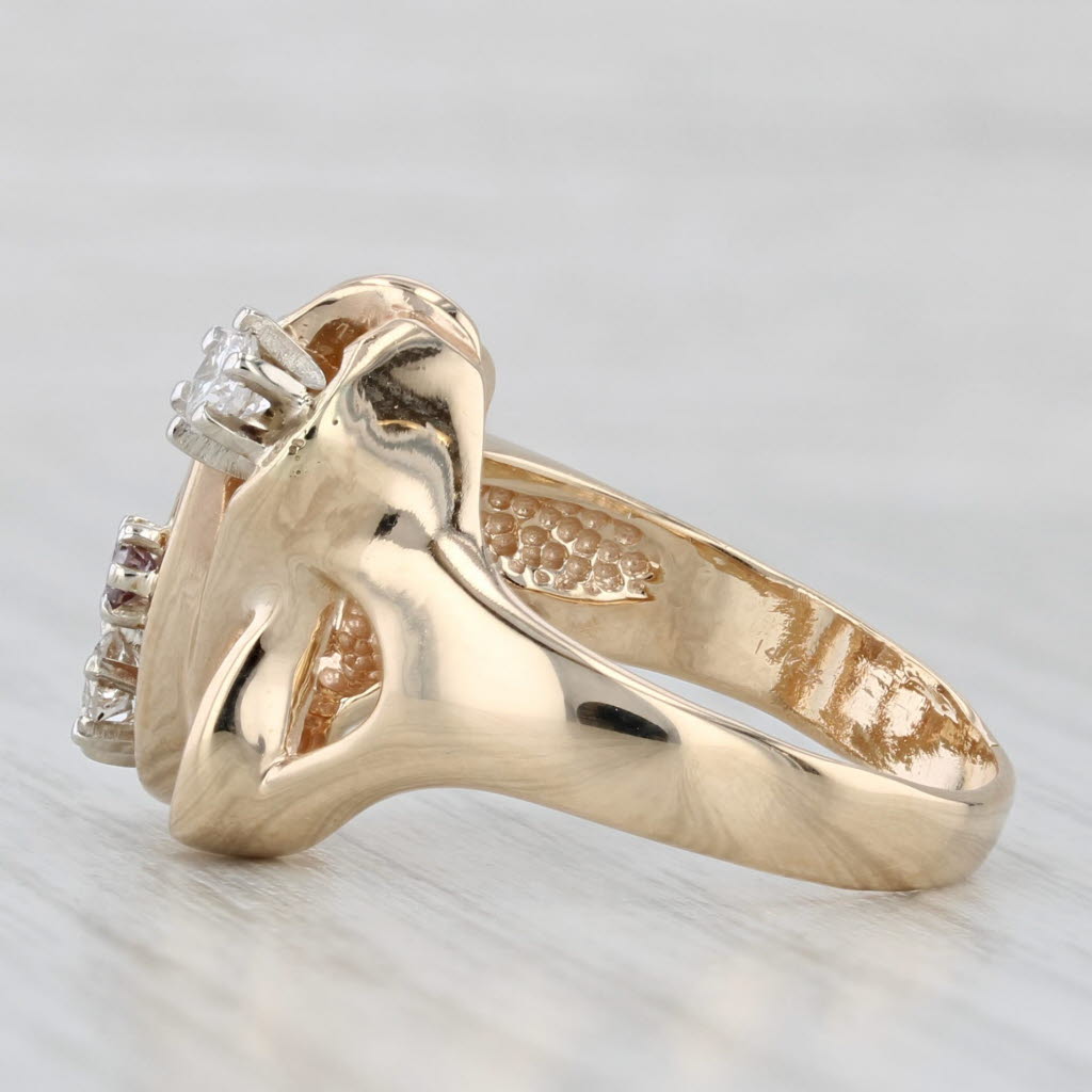 0.43ctw Diamond Abstract Ring 14k Yellow Gold Size 7.75 - Elegant Cocktail Ring for Women, Perfect for Evening Parties, Weddings & Special Occasions