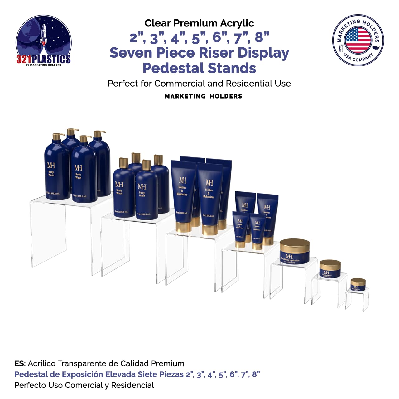 7-Piece Acrylic Riser Display Stand Set (2