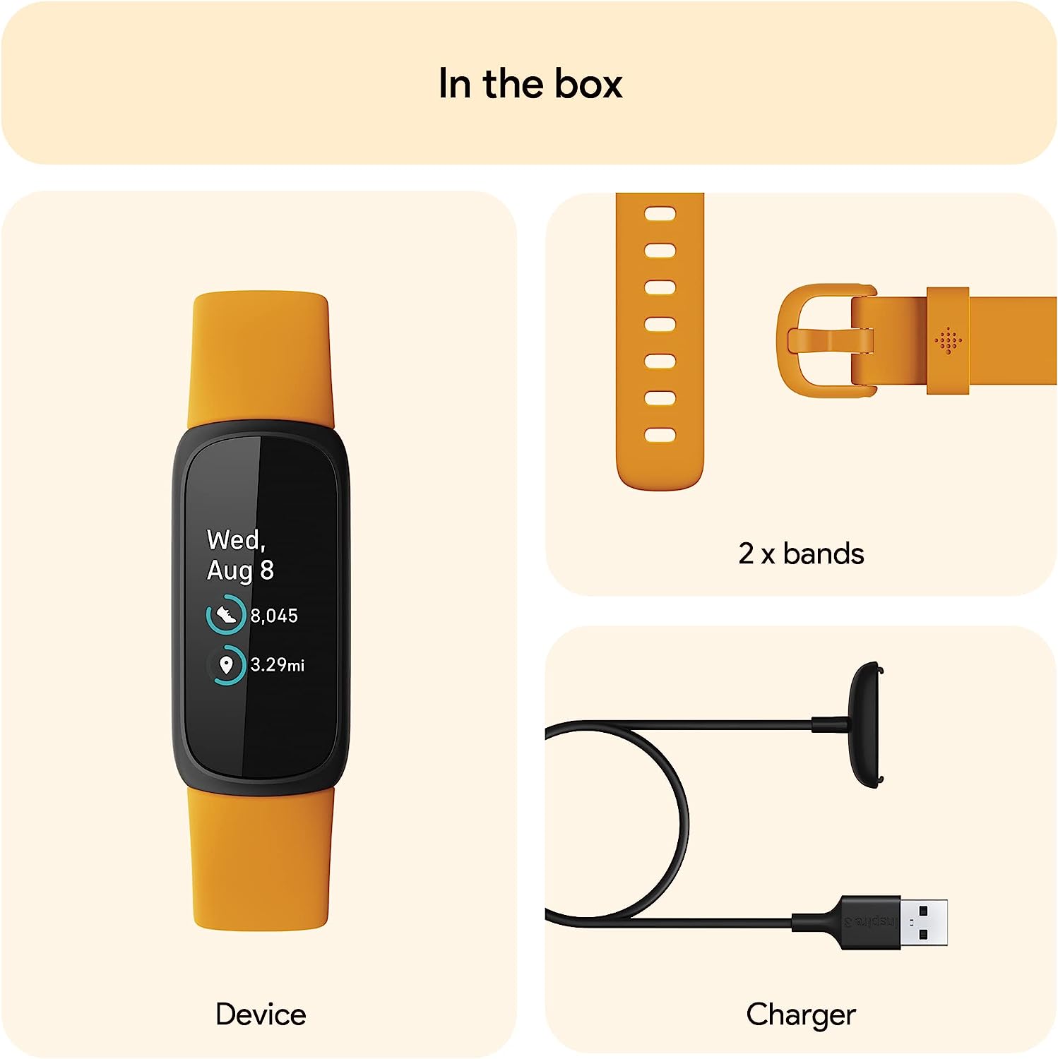 Fitbit Inspire 3 Fitness Tracker - Heart Rate Monitor, Step Counter, Sleep Tracking & 10-Day Battery - Perfect for Gym, Running & Daily Activity Tracking