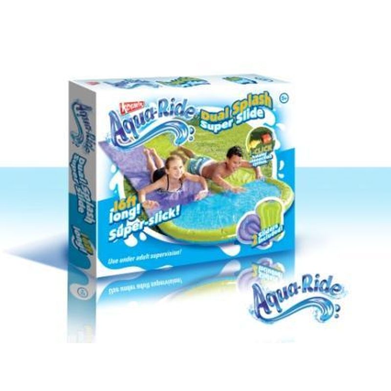 Aqua Ride Double Superslide Inflatable Water Slide for Backyard Fun - Perfect for Summer Parties, Kids Outdoor Play & Family Gatherings