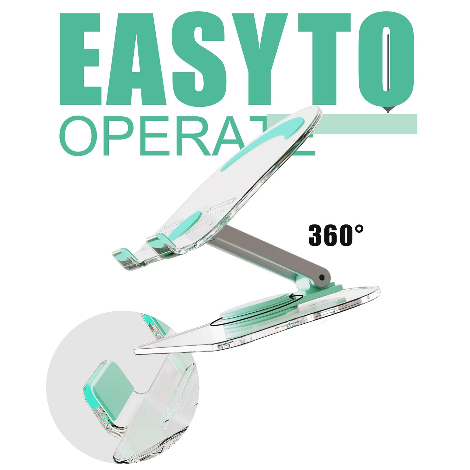 Rotating Phone and Tablet Stand Holder - Sturdy Acrylic Bracket for 4.7-13 Inch Devices, Perfect for Office Desk, Bed, Sofa & Car Use - Stable Viewing Stand for iPhone, iPad, Samsung & More