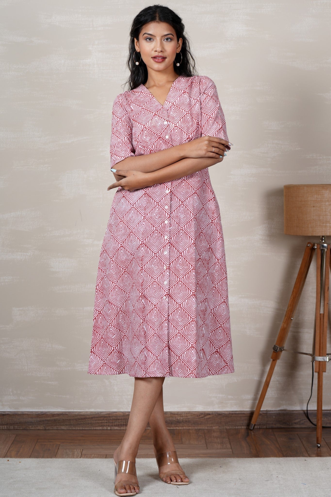 Handmade Aurora Floral Block Printed Dress - Boho Chic Cotton Maxi Dress for Women | Perfect for Summer, Beach, and Festivals