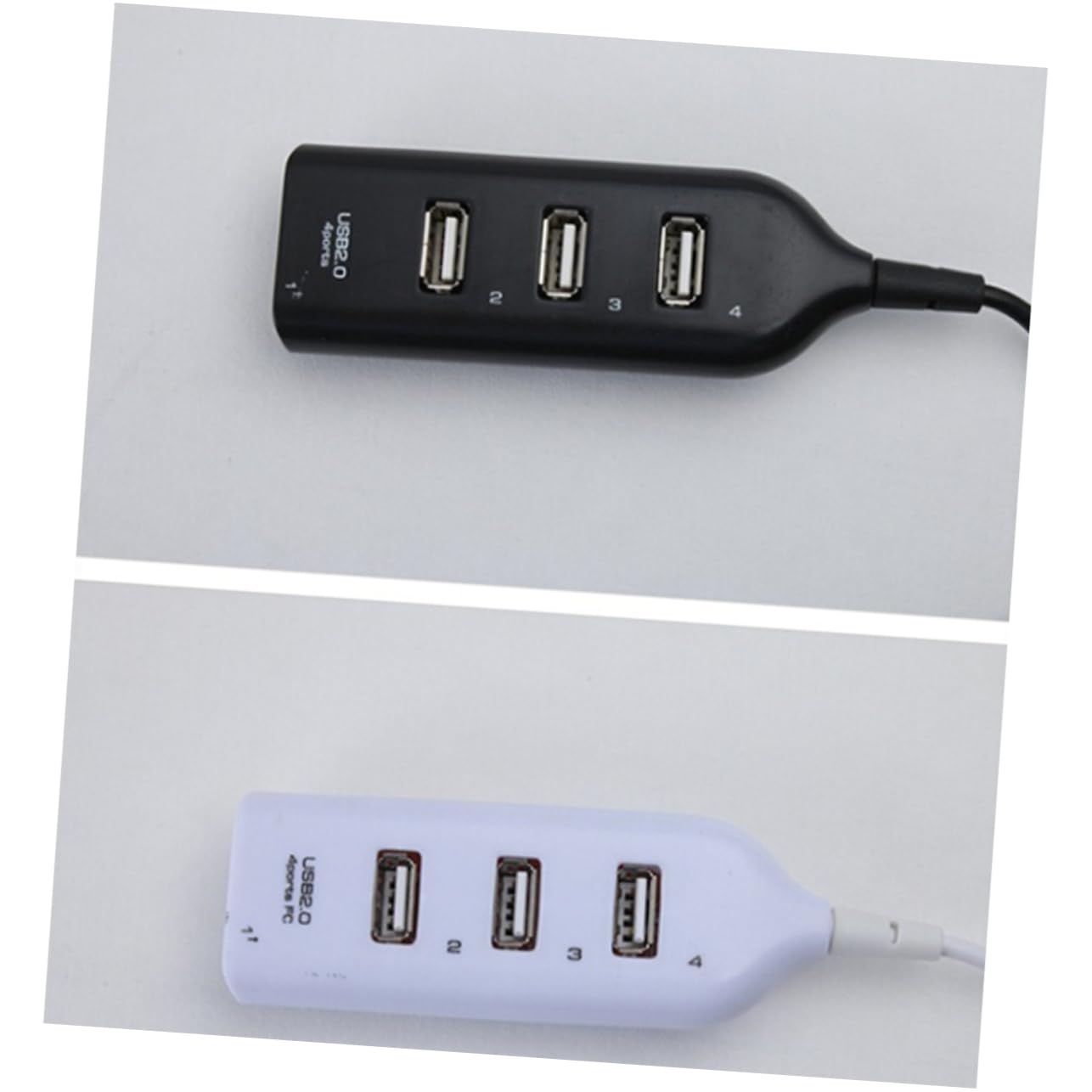 Homoyoyo 4-Port USB 2.0 Hub Splitter - High-Speed Data Transfer Hub for PC, Laptop, Tablet - White Desktop Accessories for Home Office & Gaming Setup