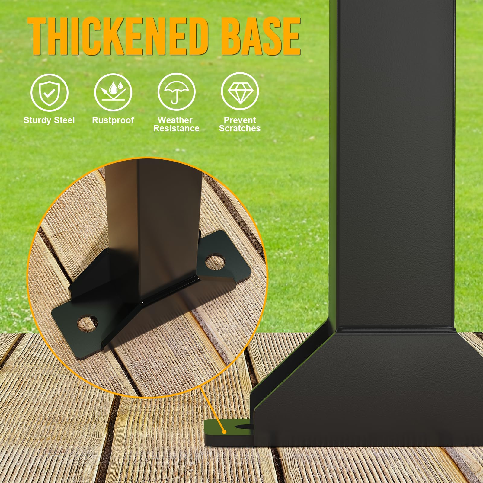 Fumingpal Truck Shovel Holder - Heavy Duty Hand Tool Rack with 6 Tool Slots for Open Trailers & Garage Organization | Includes Rubber Grommets & Mounting Hardware | Perfect for Shovels, Rakes, Hoes | Ideal for Farm Work, Landscaping & Construction Sites