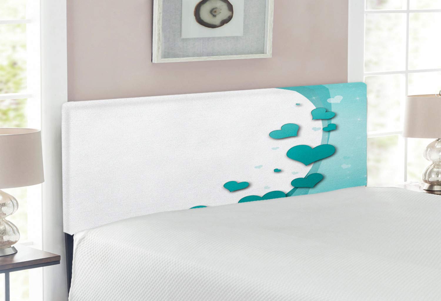 A Dreamy Bedroom Makeover with Ambesonne's Turquoise Headboard