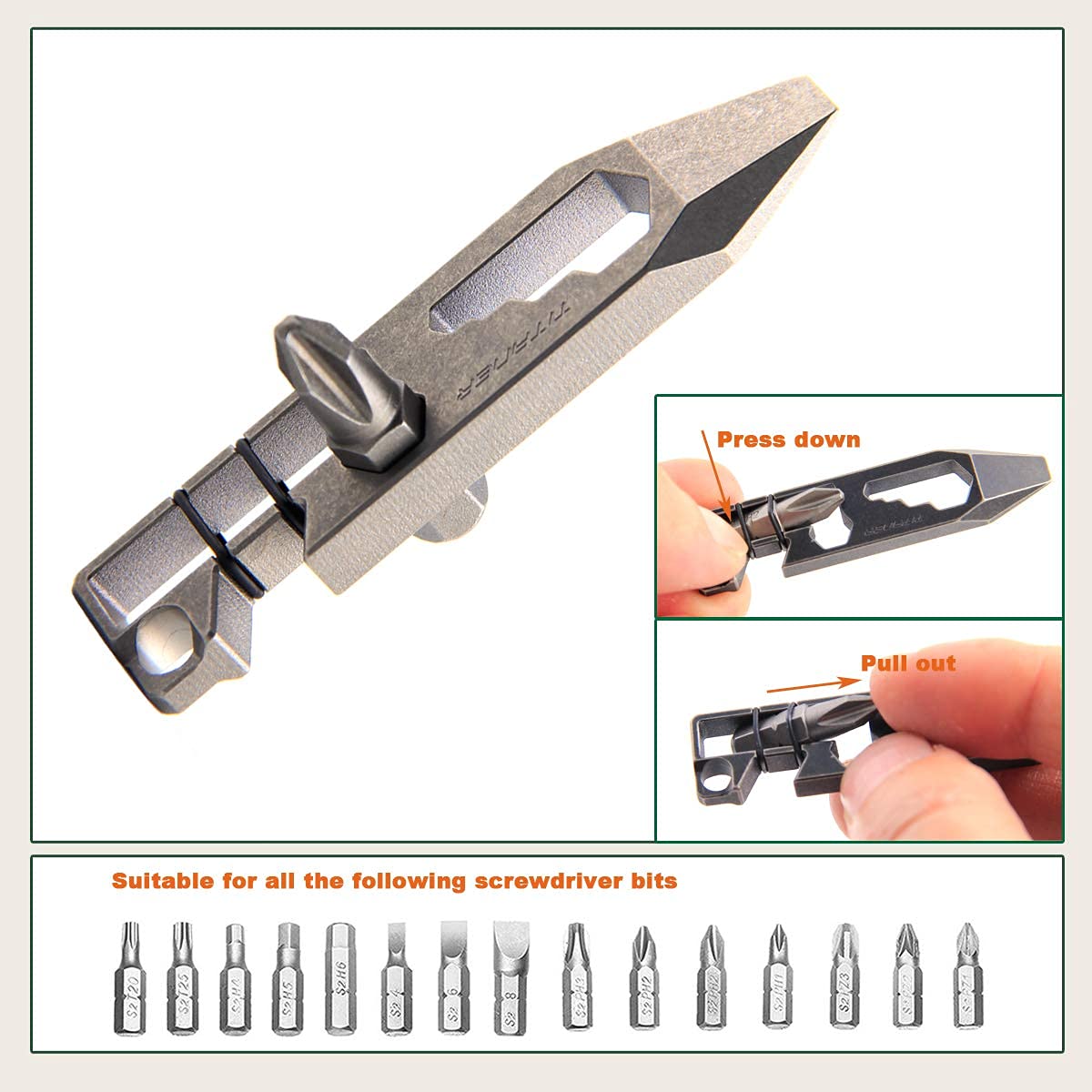 Premium Titanium EDC Pry Bar - Multi-Tool with Bottle Opener, Screwdriver & Wrench - Compact Keychain Tool for Outdoor, Survival & Everyday Carry (Grey) - Perfect for Camping, Hiking, DIY & Emergency Situations