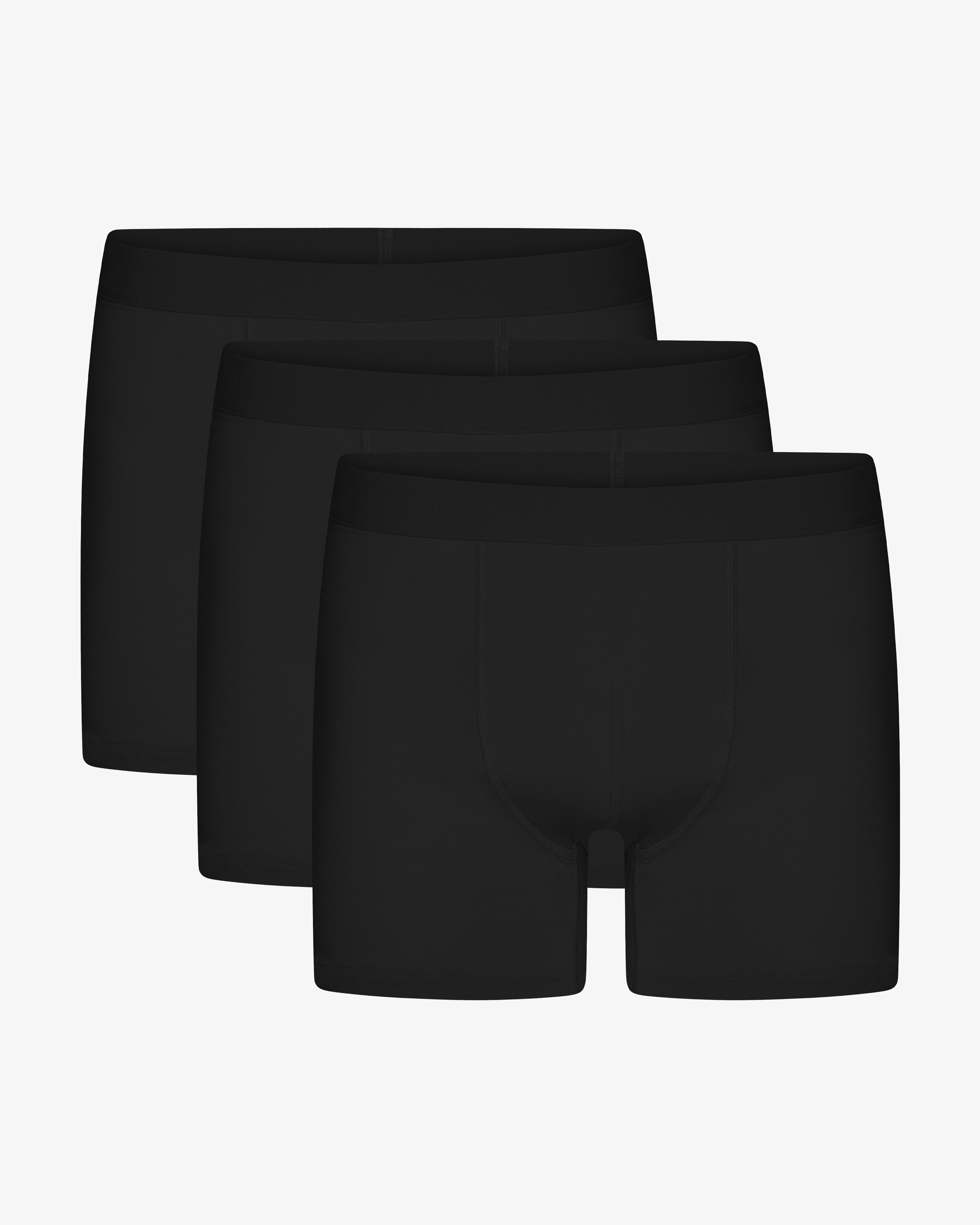 Organic Cotton Boxer Briefs 3 Pack - Soft Breathable Men's Underwear in Deep Black | Perfect for Everyday Wear, Gym & Travel