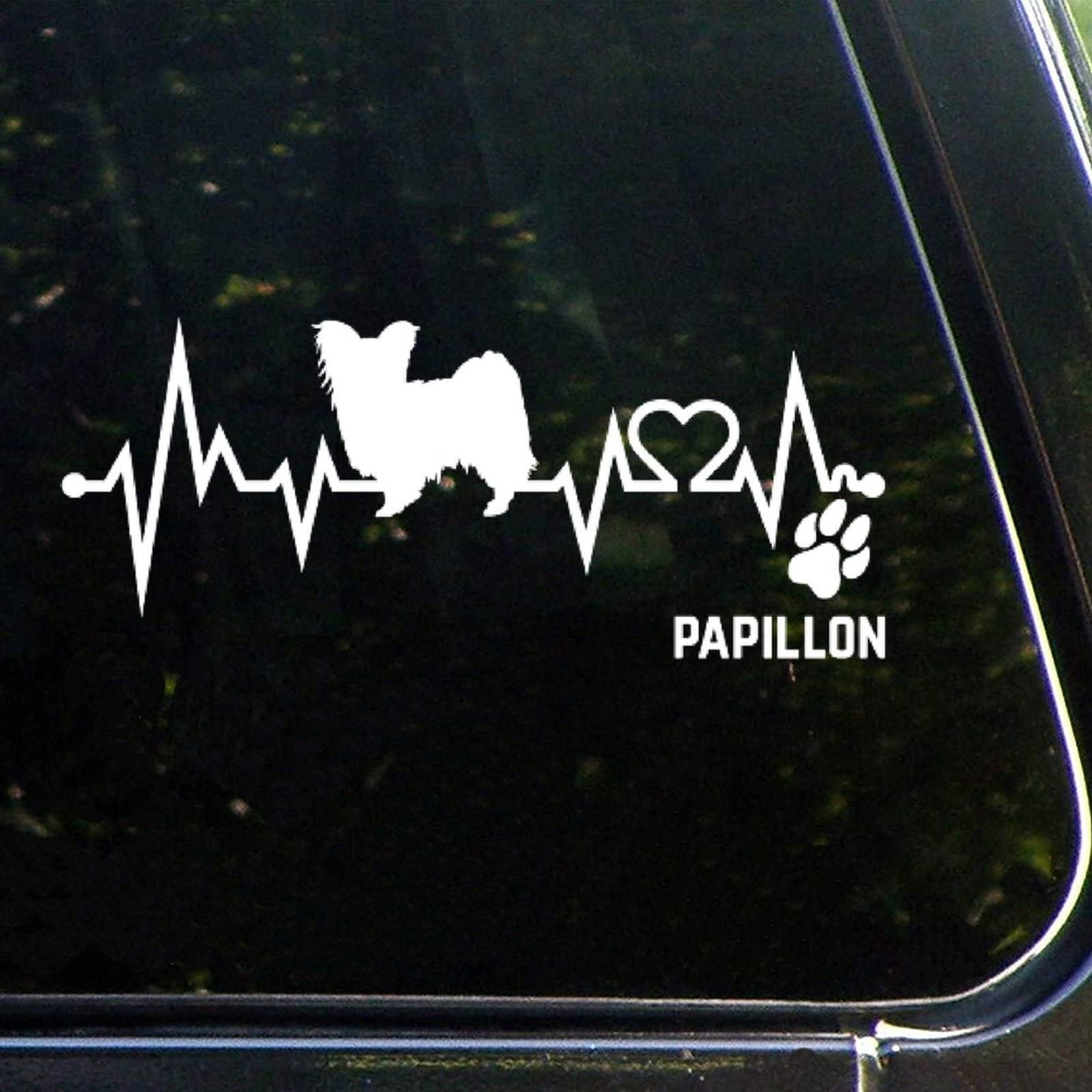 Personalized Butterfly Dog Car Decal - Heartbeat & Paw Vinyl Sticker for Cars, Windows, Laptops | Funny Bumper Decoration for Dog Lovers | Perfect Gift for Dog Moms & Dads | Great for Car Decor, Home Office, and Pet Lover Gifts