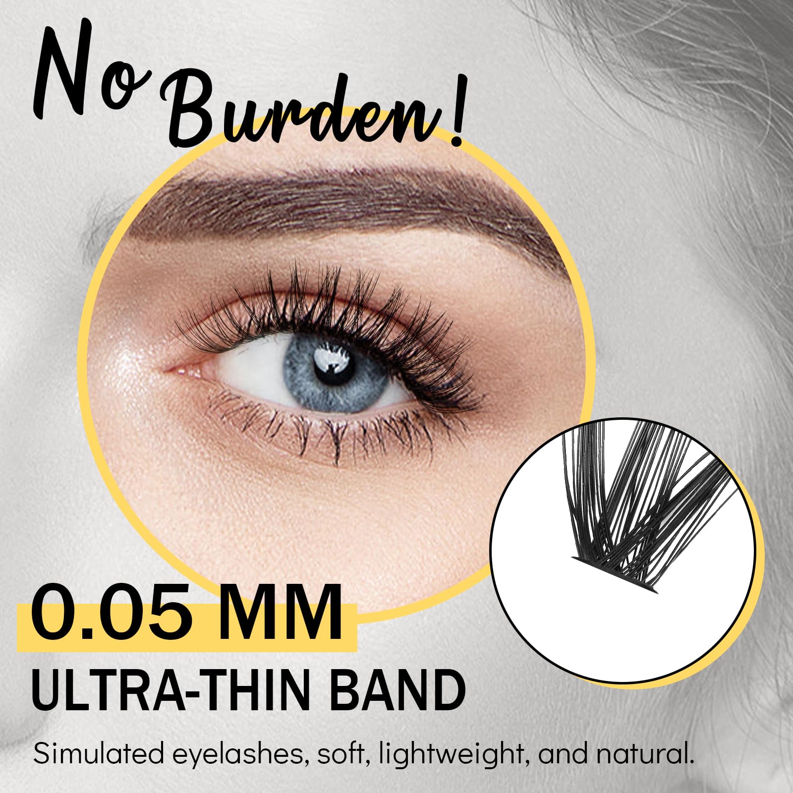 280Pcs Individual False Eyelashes Clusters - 40D-0.07D-8-16MIX, Reusable Lash Wisps for Natural Eyelash Extensions Look at Home, D Curl (40D, 0.05D, 8-16MIX) - Perfect for Daily Wear, Special Occasions & DIY Beauty