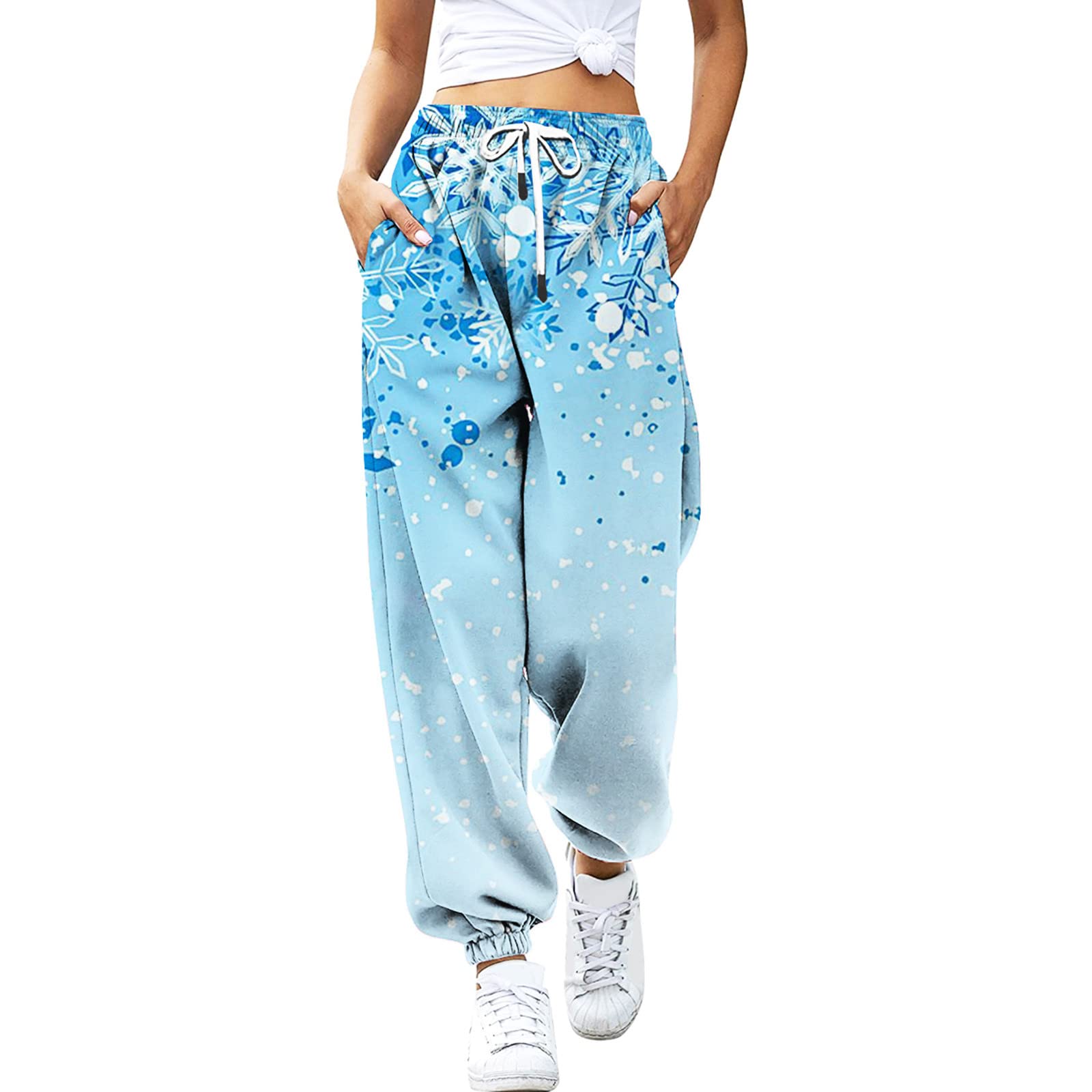 PTOLOCIF Women's Cartoon Print Sweatpants - Elastic Drawstring Waist Joggers, Casual Cargo Pants for Streetwear, Running & Training - Perfect for Gym, Lounge & Outdoor Activities